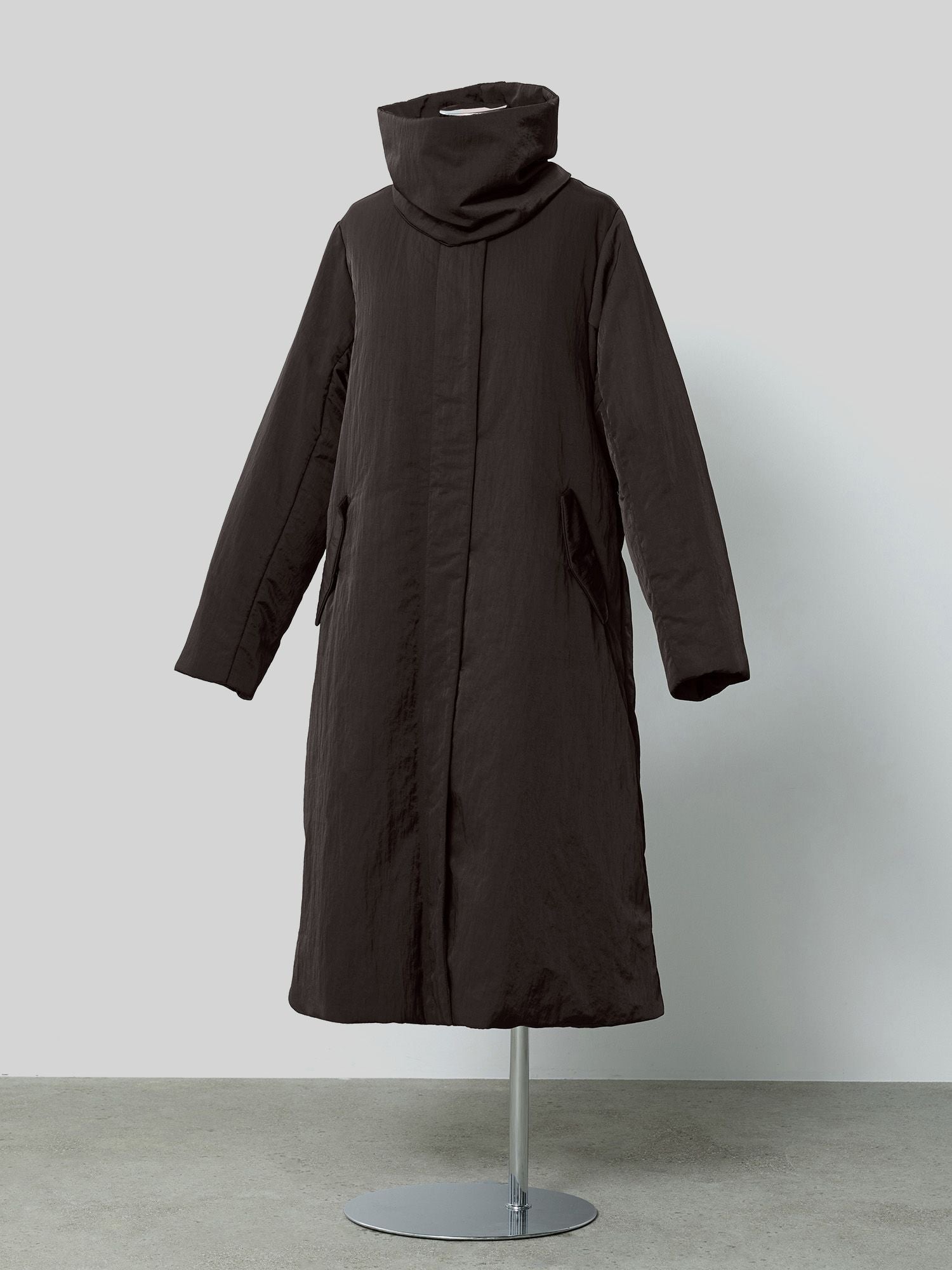 2wayノーカラーパファーコート