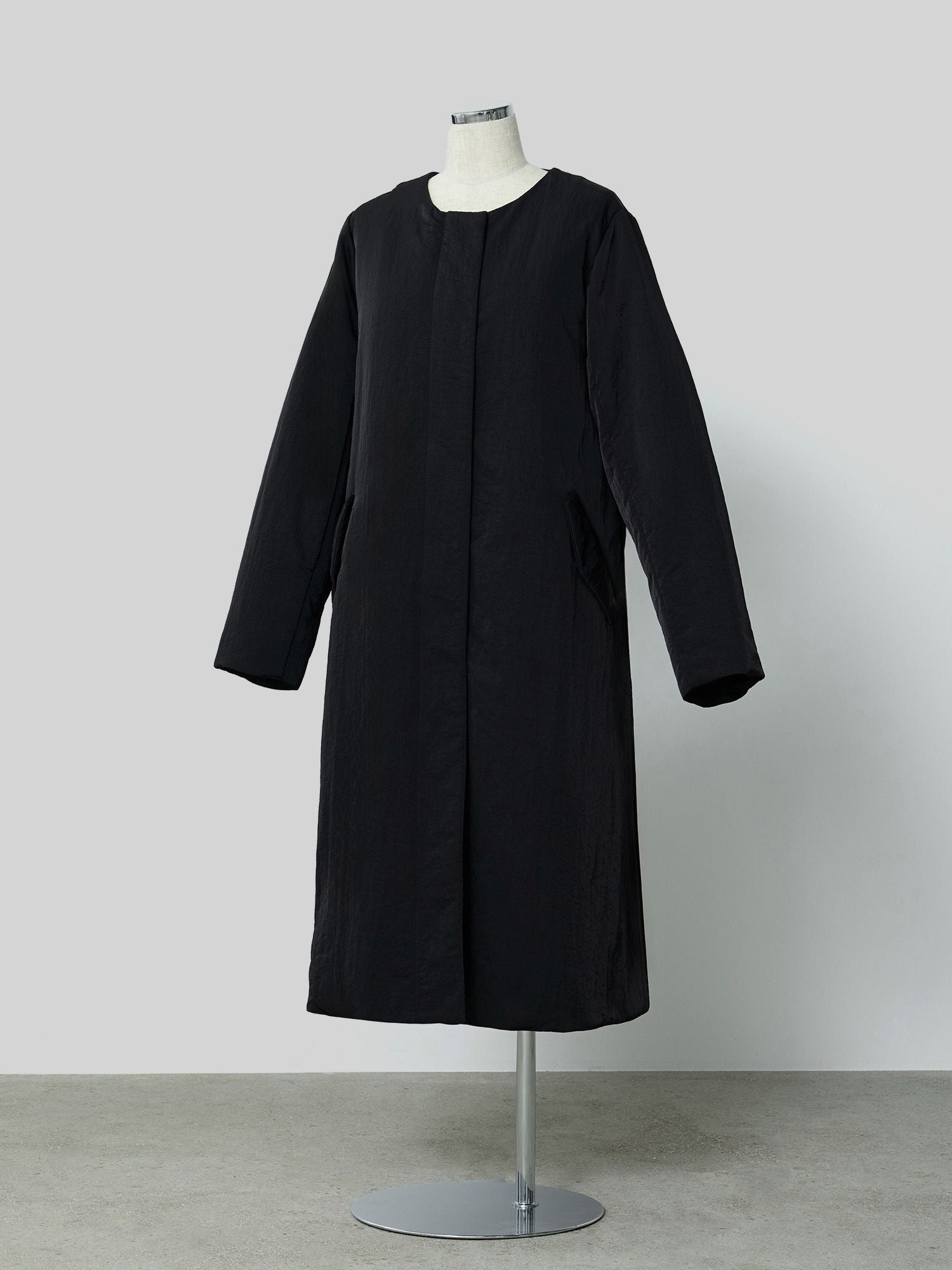 2wayノーカラーパファーコート