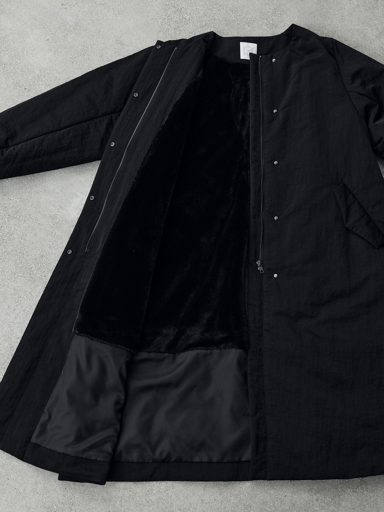 2wayノーカラーパファーコート