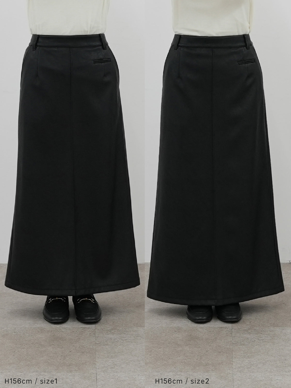 ピンタックストレッチナロースカート
