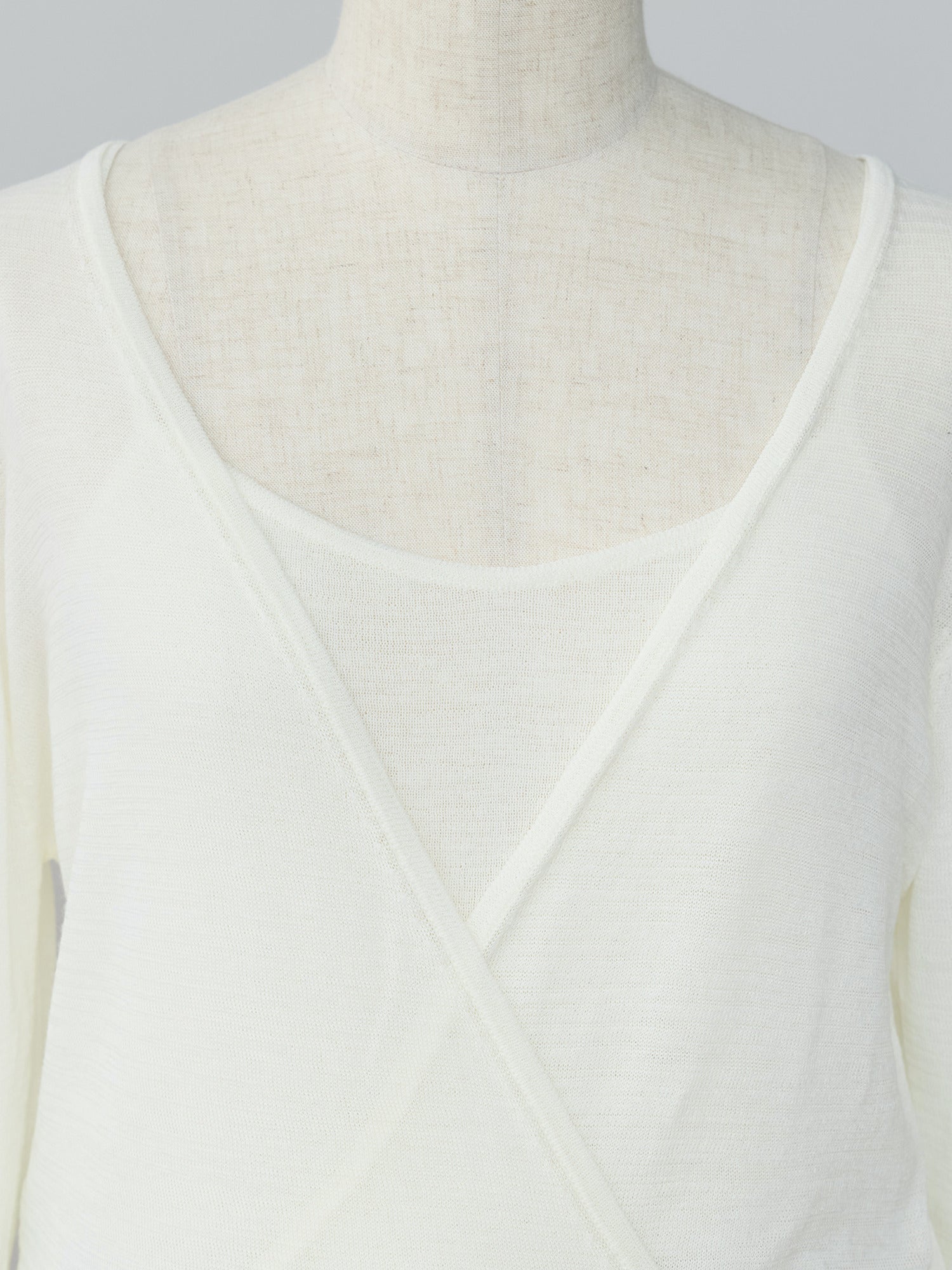 キャミレイヤードカシュクールニット