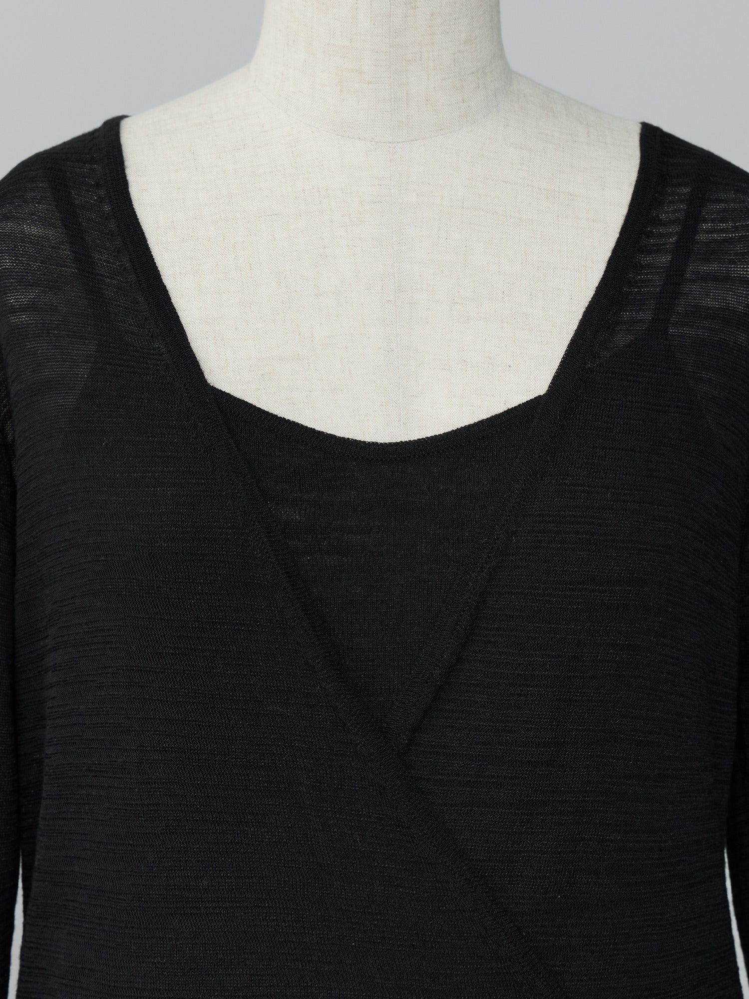 キャミレイヤードカシュクールニット