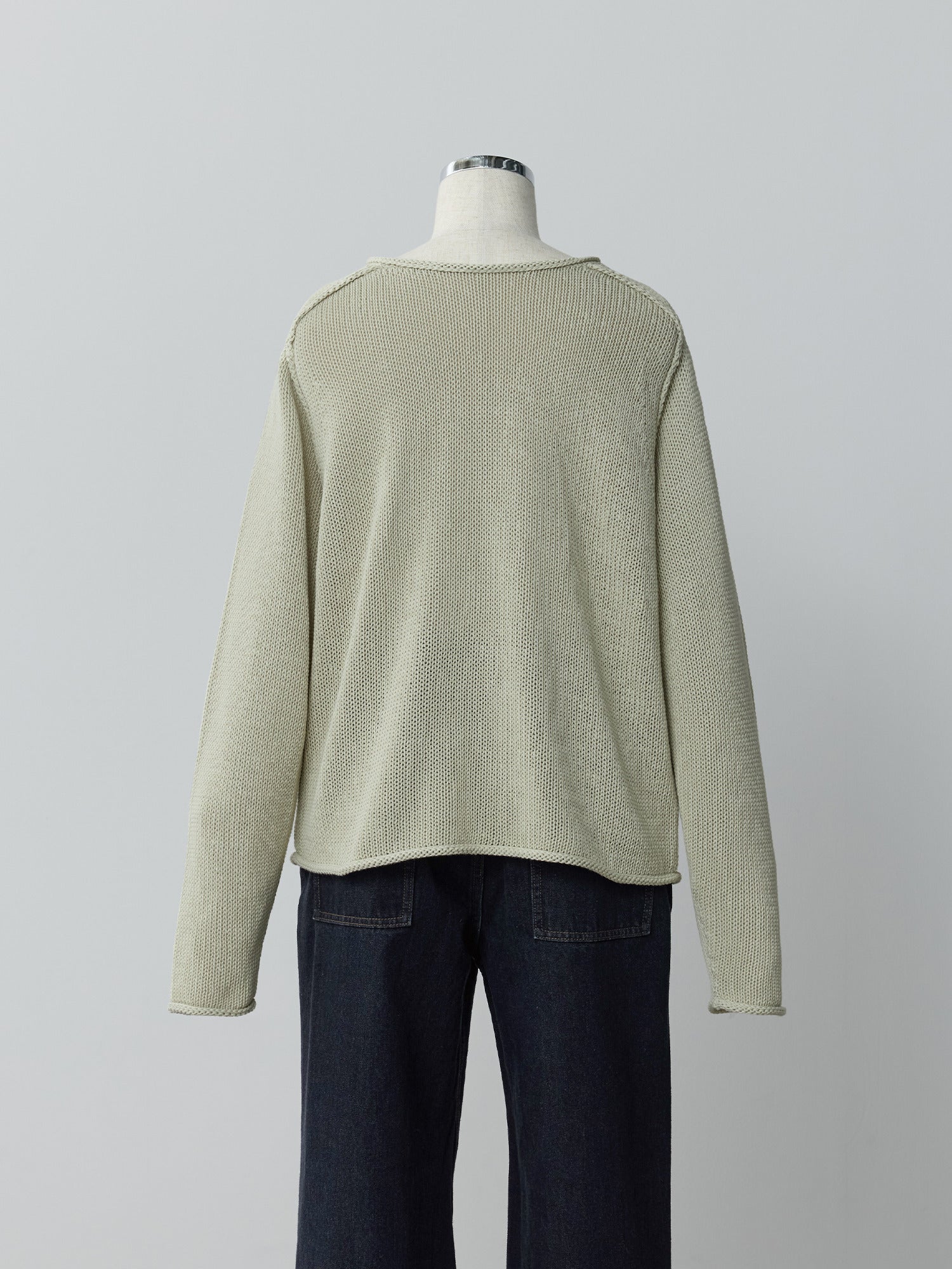 エポーレットラグランコットンニット