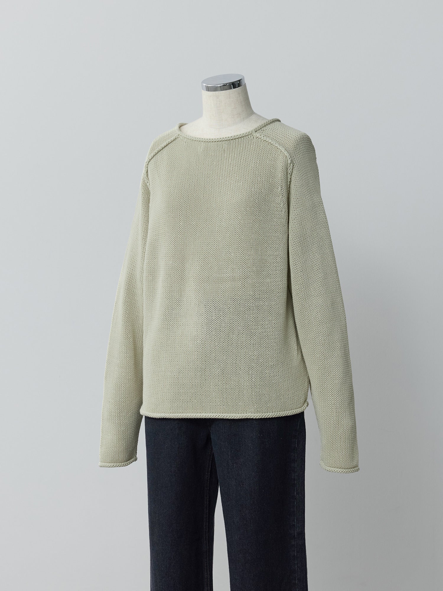 エポーレットラグランコットンニット