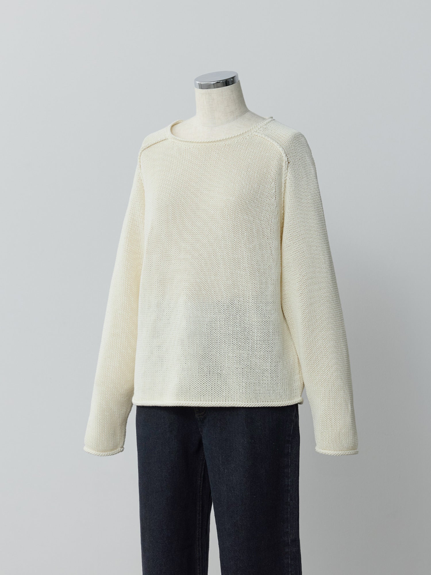 エポーレットラグランコットンニット