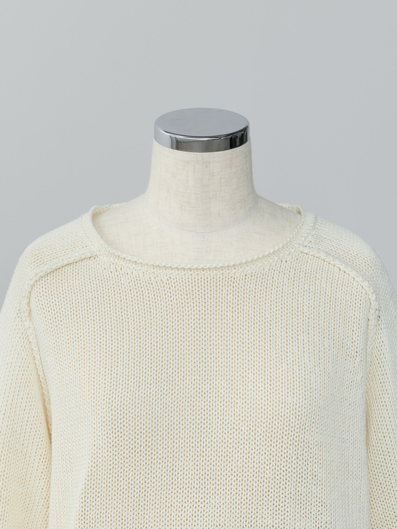 エポーレットラグランコットンニット