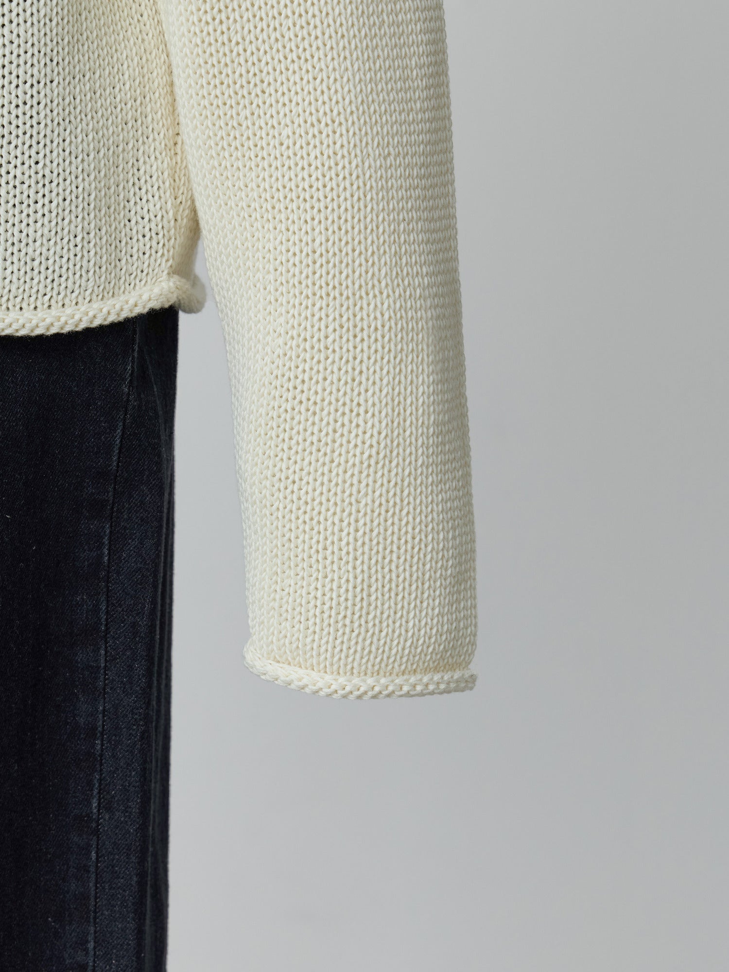 エポーレットラグランコットンニット