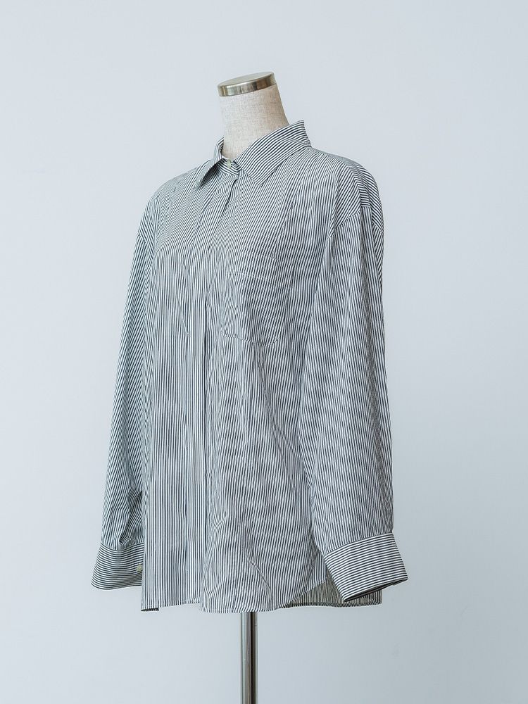 アセテートパネルシームシャツ