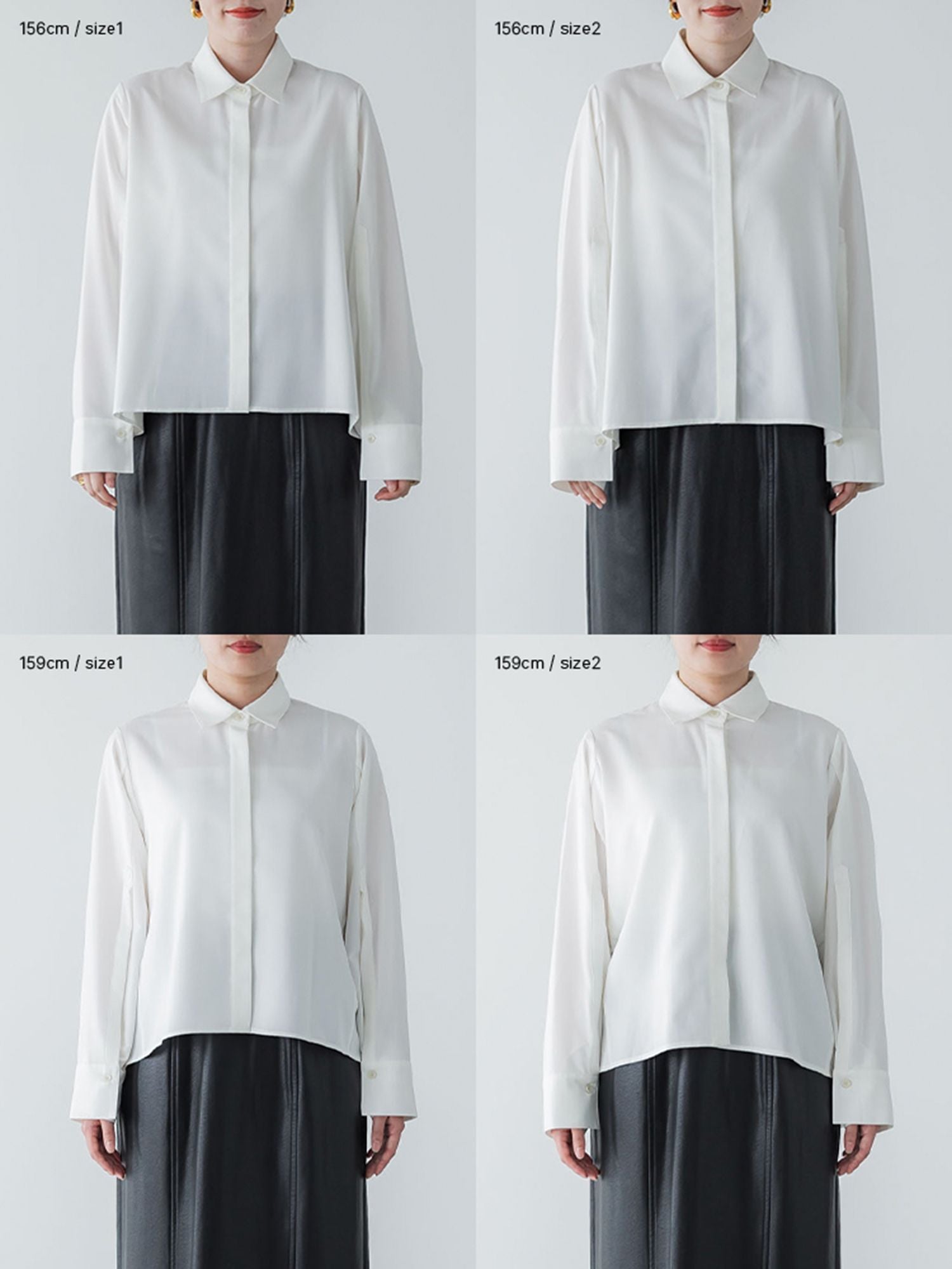 ボタンスリーブギャザーシャツ