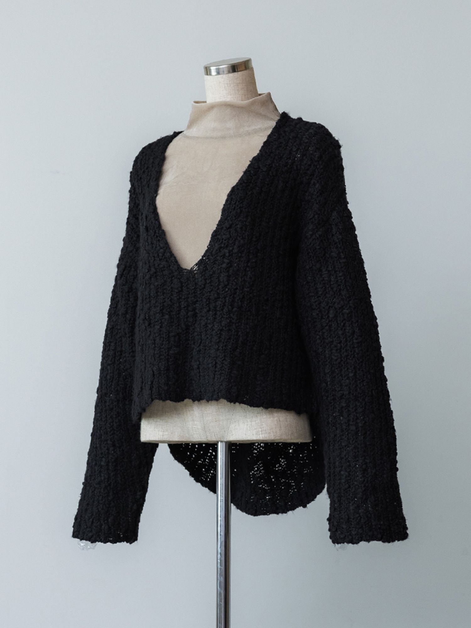 メランジディープVネックニット