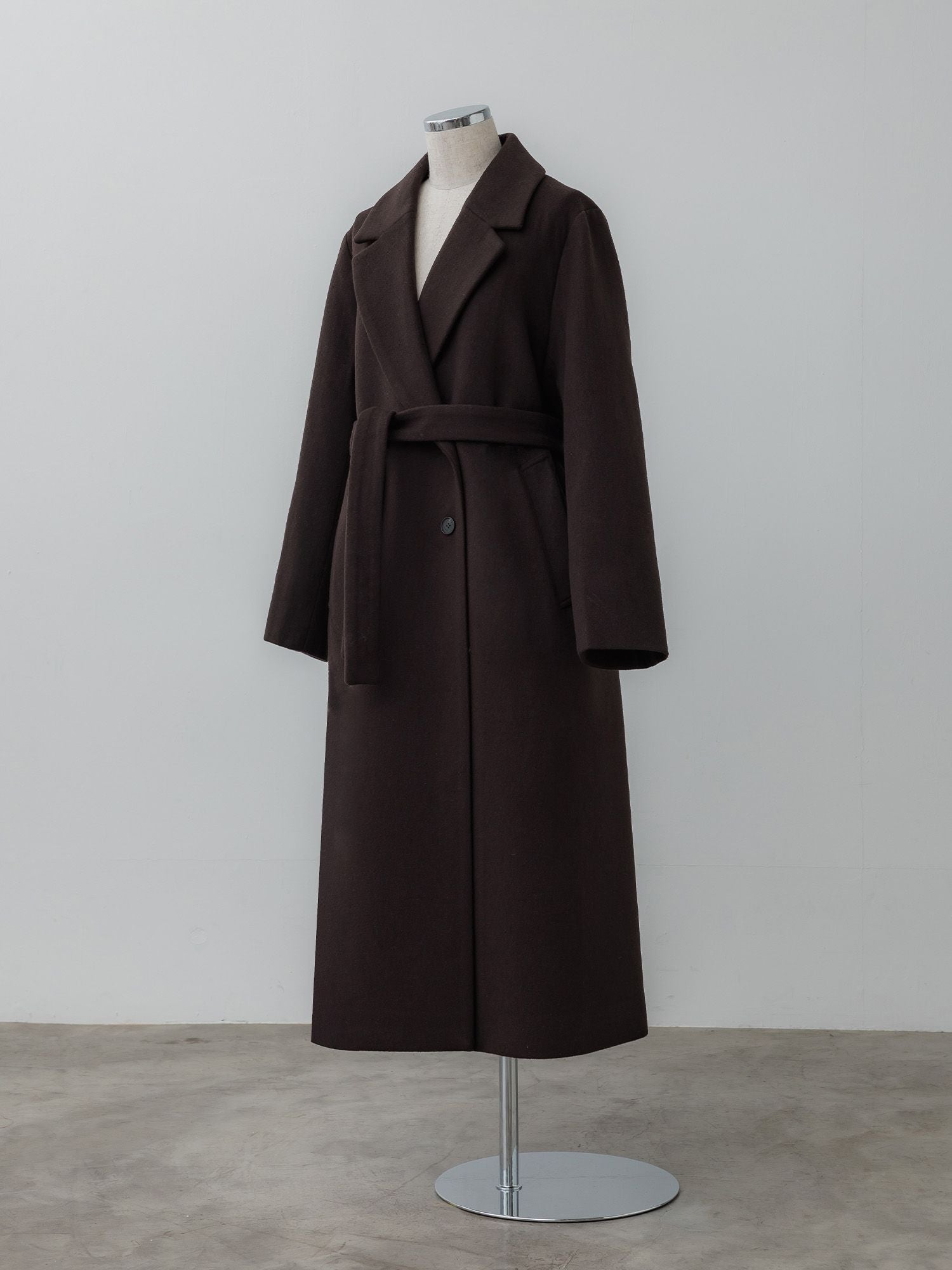 アジャスタブルウールロングコート
