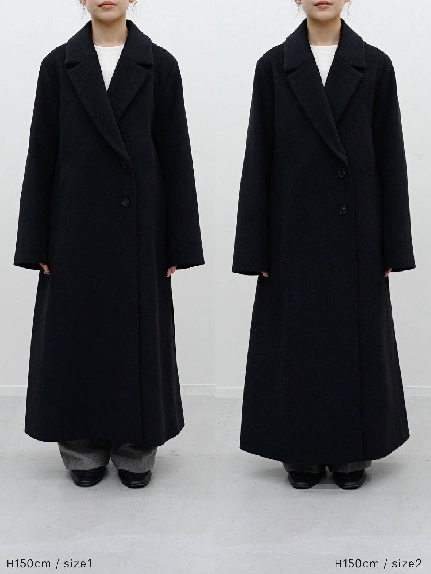 アジャスタブルウールロングコート