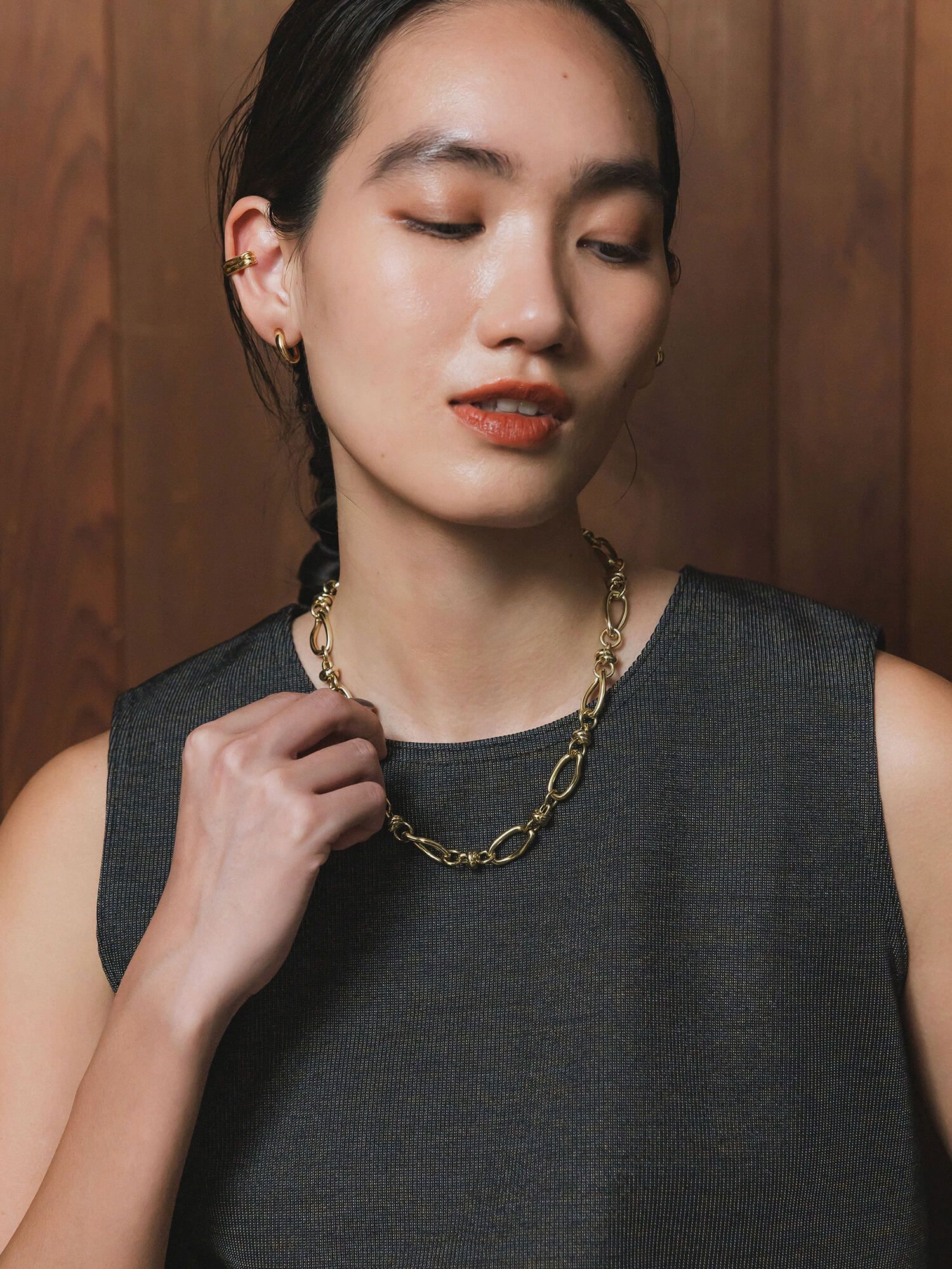 ツイストカーブチェーンネックレス