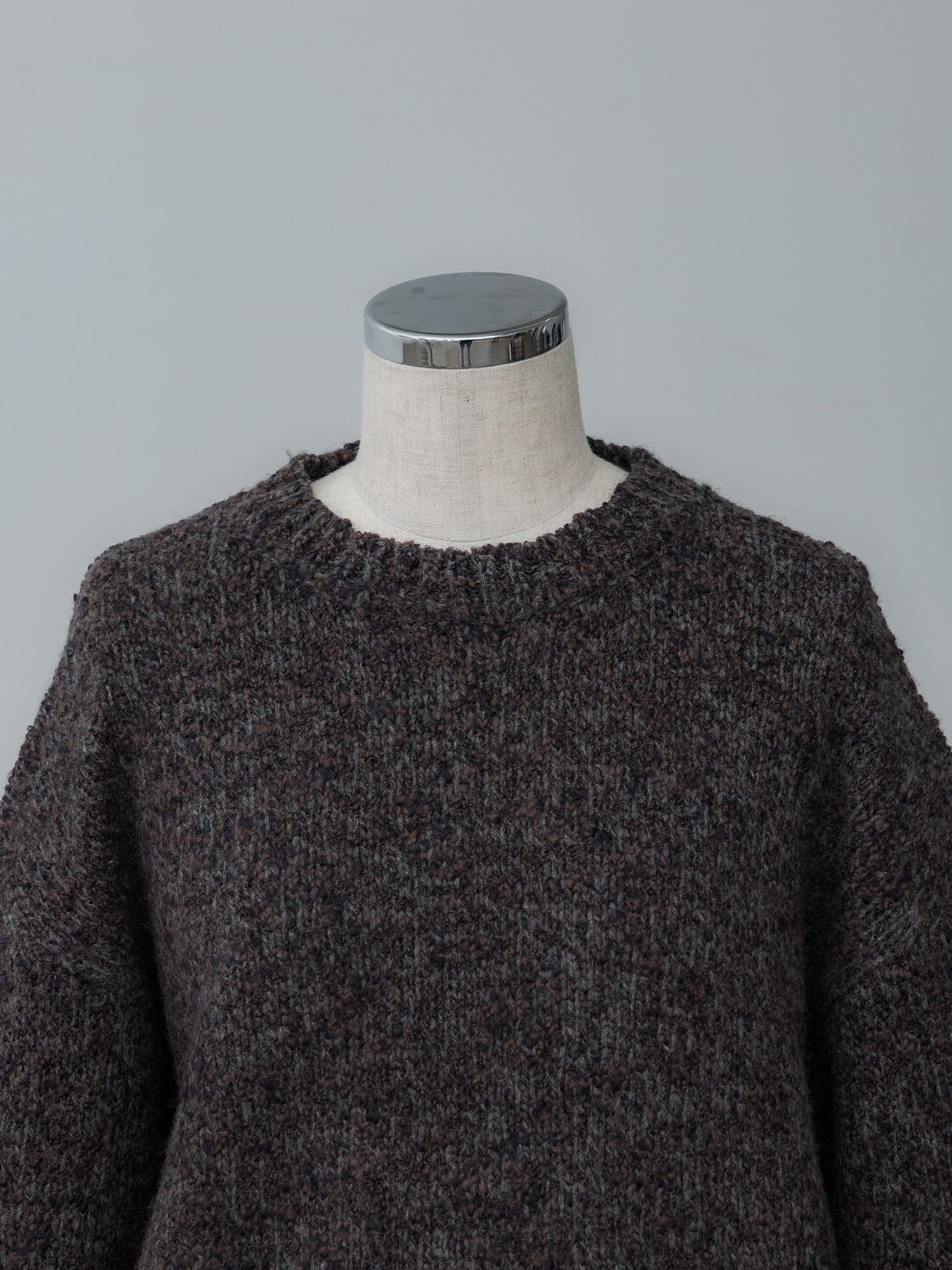 ミックスヤーンクルーネックニット