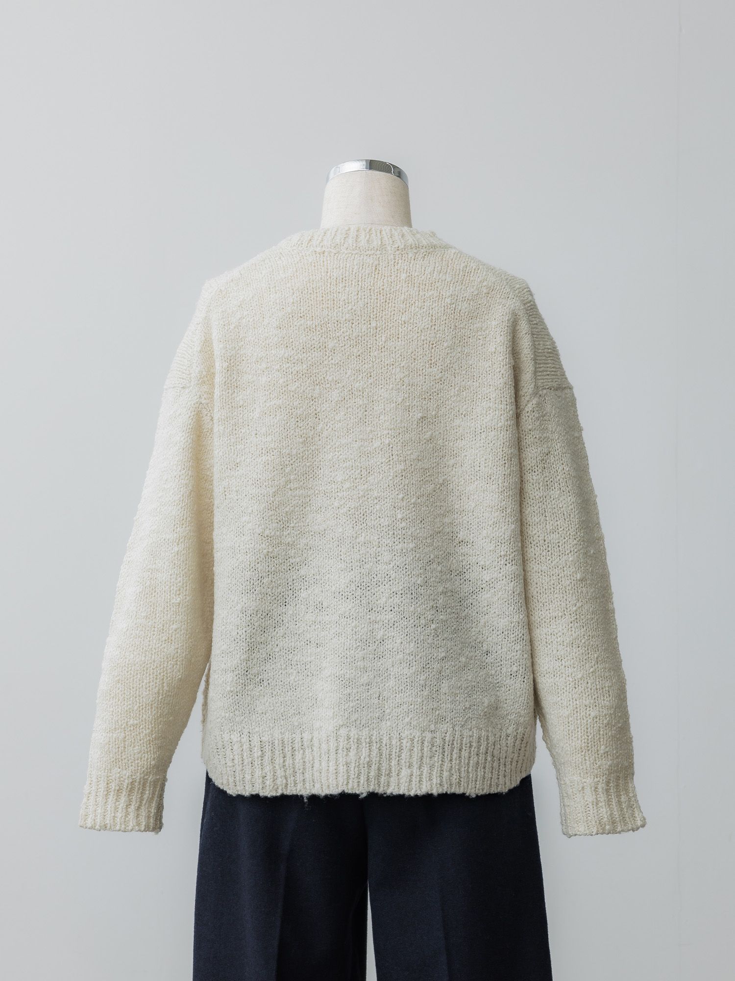 ミックスヤーンクルーネックニット