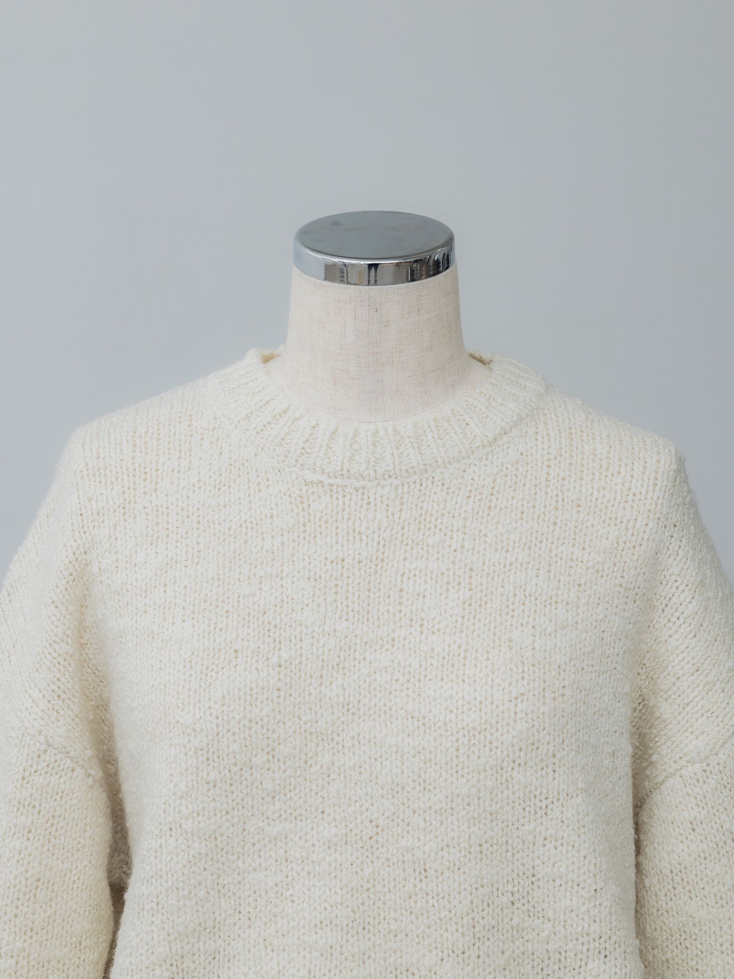 ミックスヤーンクルーネックニット