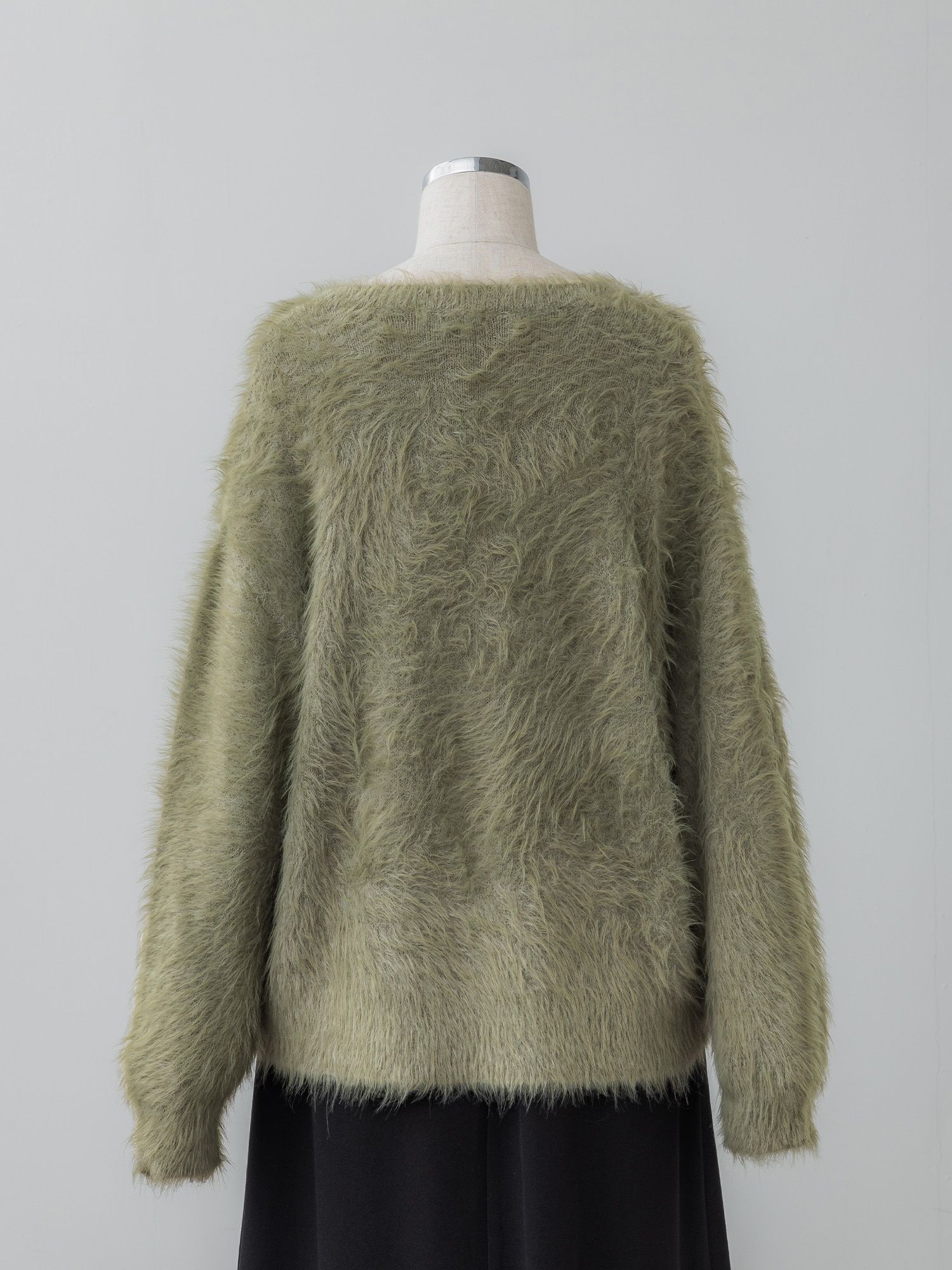 シャギークルーネックルーズニット