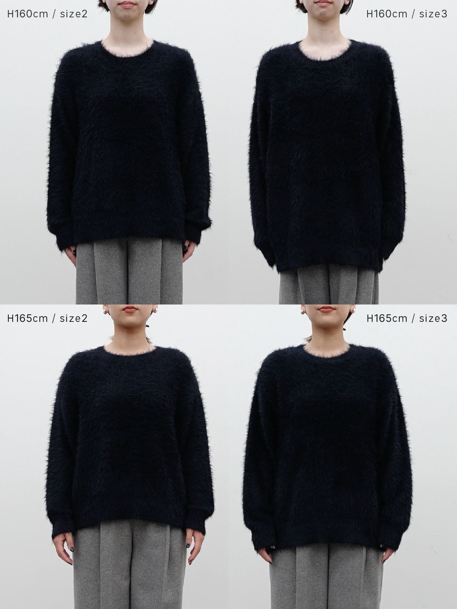 シャギークルーネックルーズニット