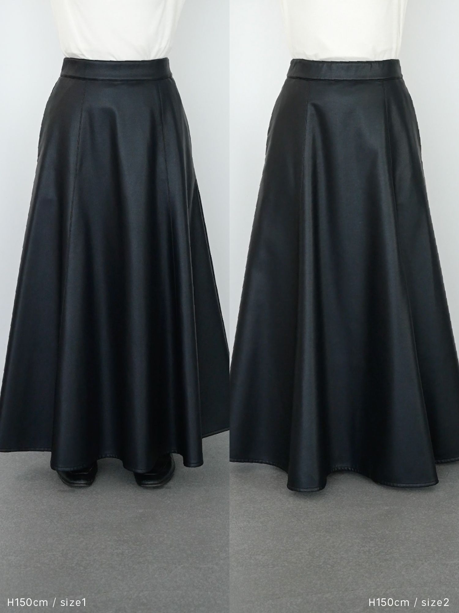 フェイクレザードレープスカート