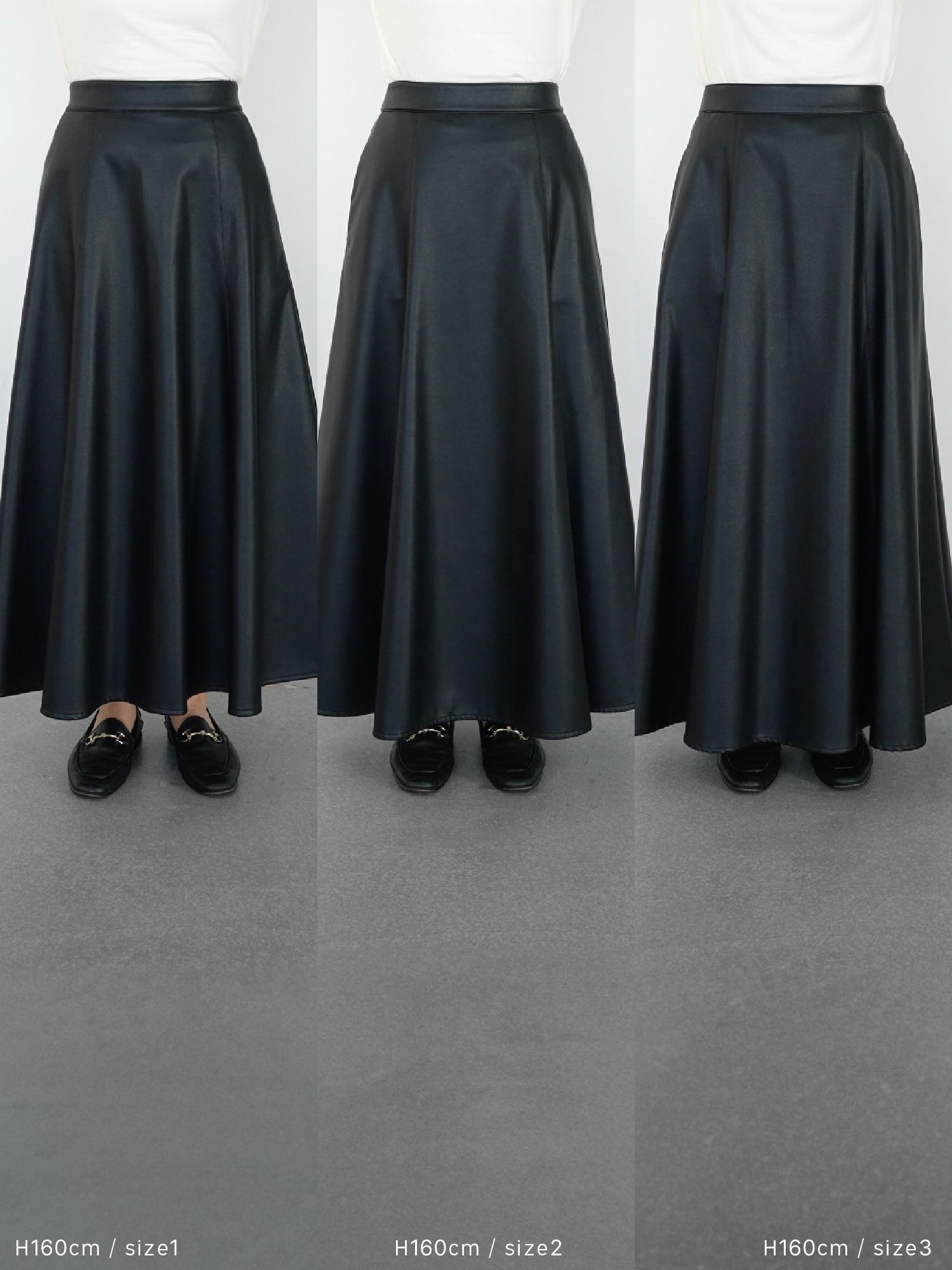 フェイクレザードレープスカート