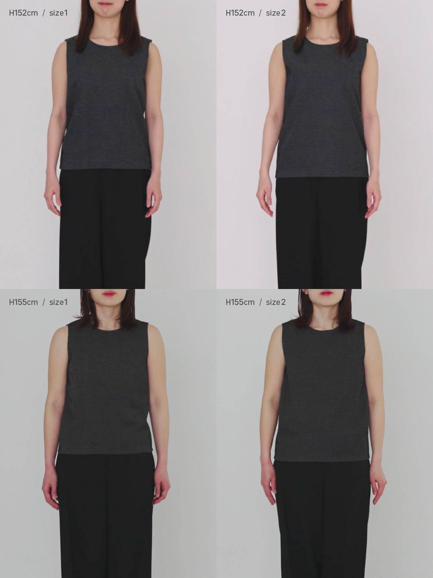 マルチカラーノースリーブトップス