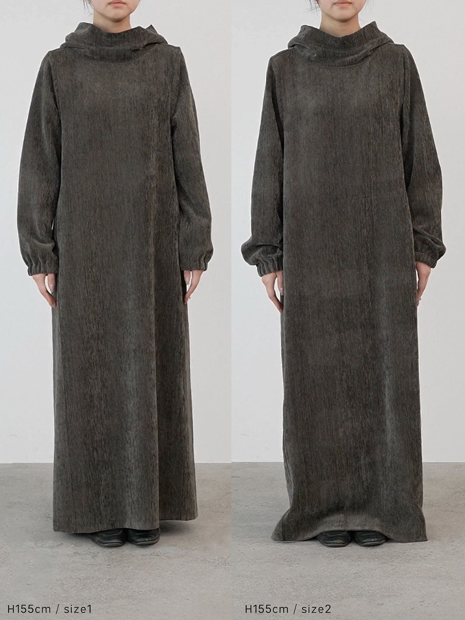 ベルベットフードワンピース