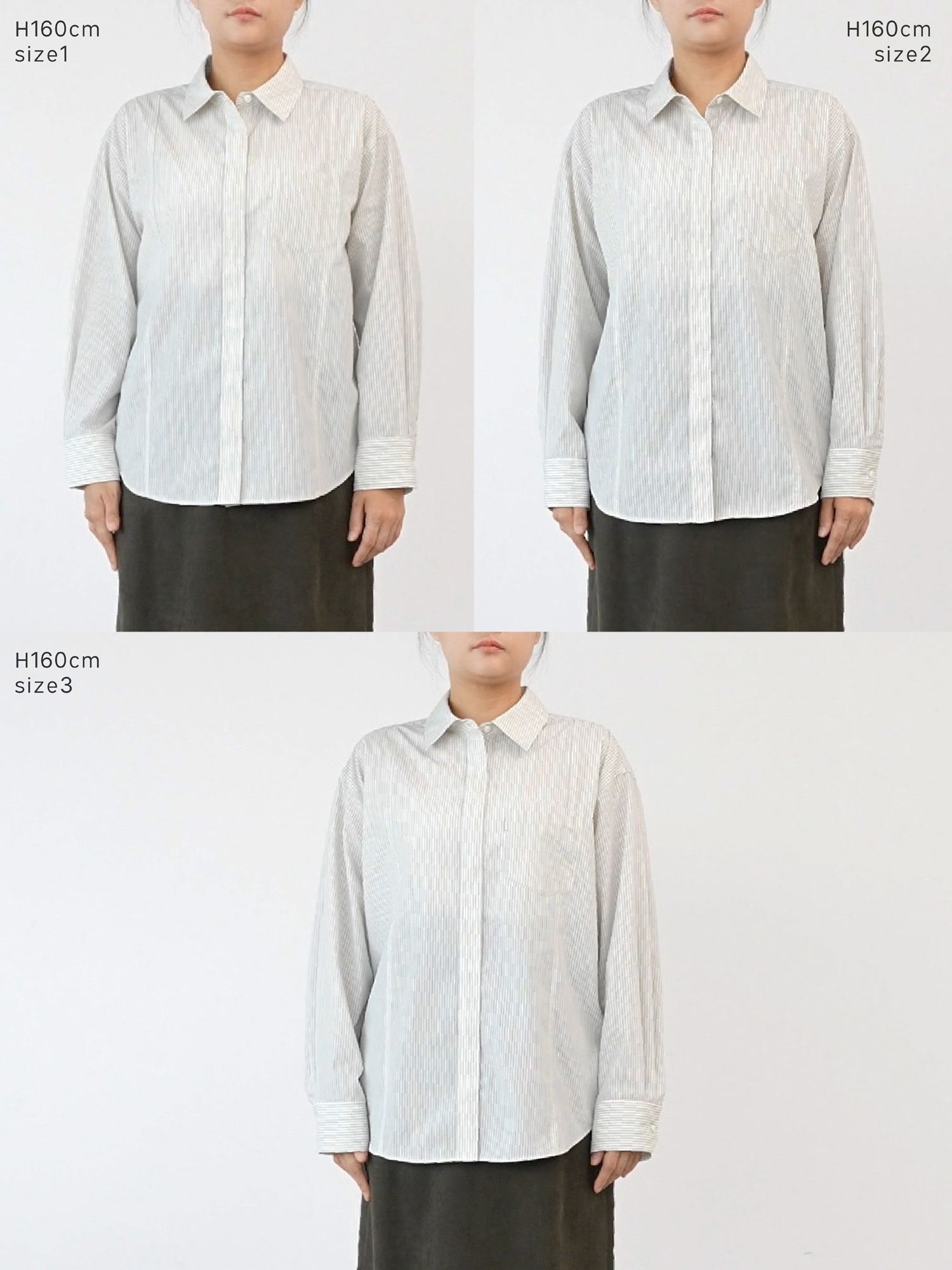 ストライプパネルシームシャツ