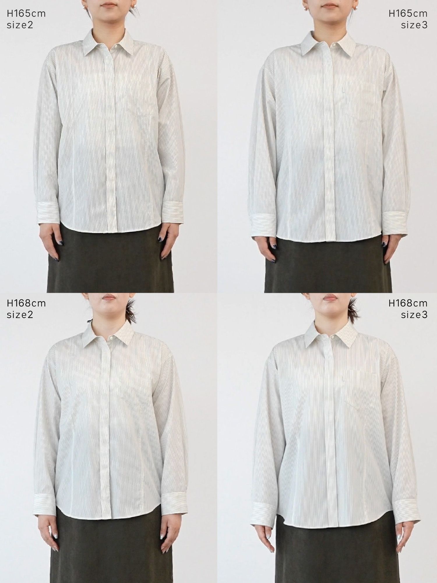 ストライプパネルシームシャツ