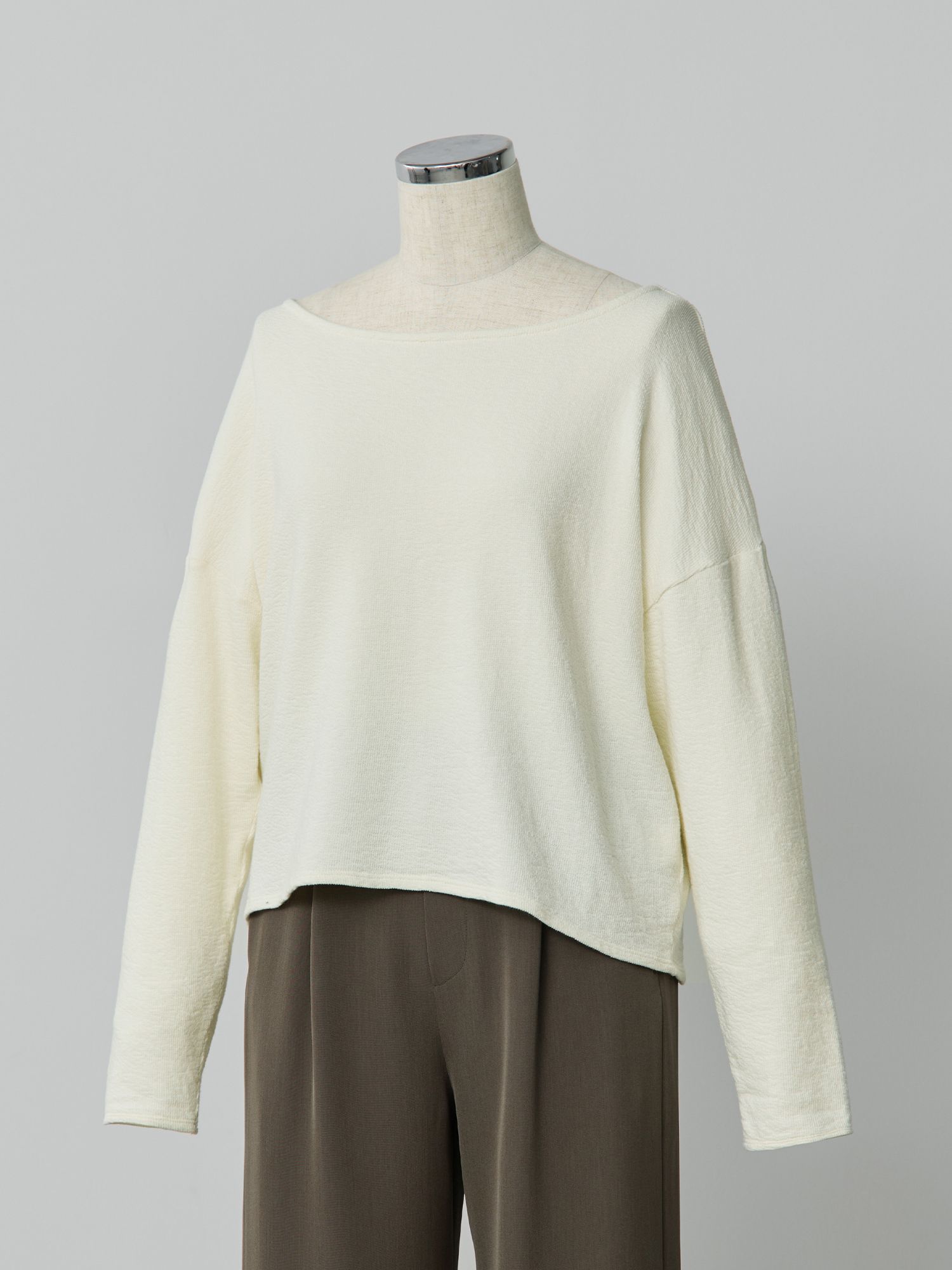 2wayラフインレーボートネックロンT