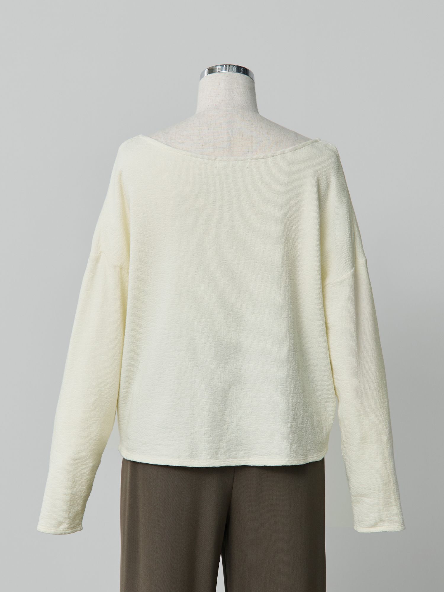 2wayラフインレーボートネックロンT