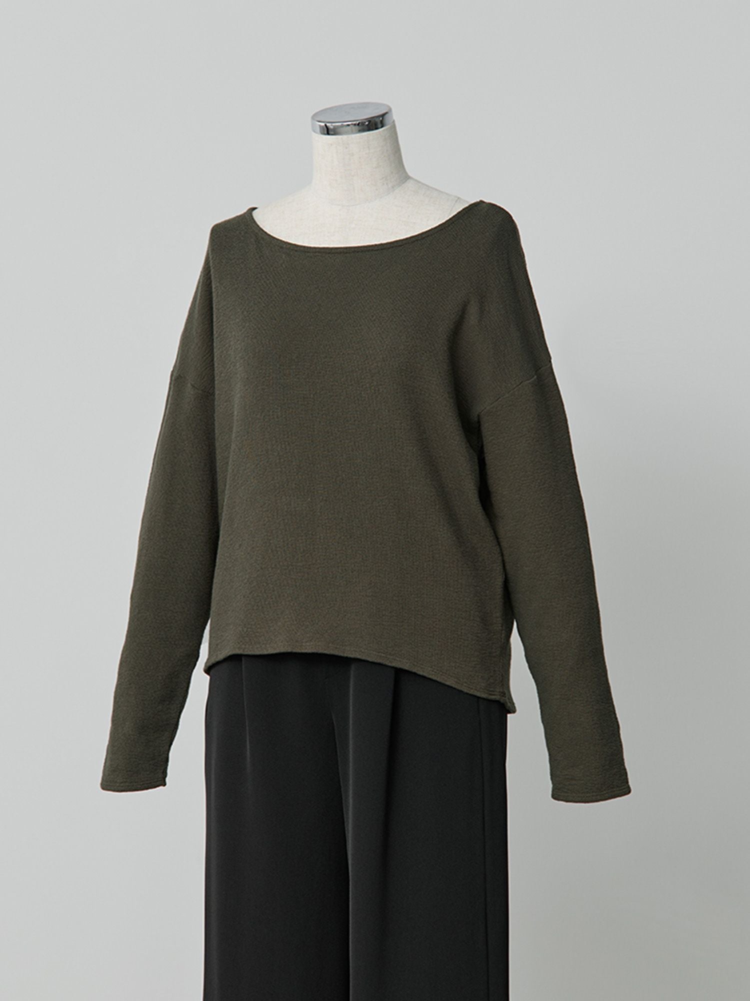 2wayラフインレーボートネックロンT