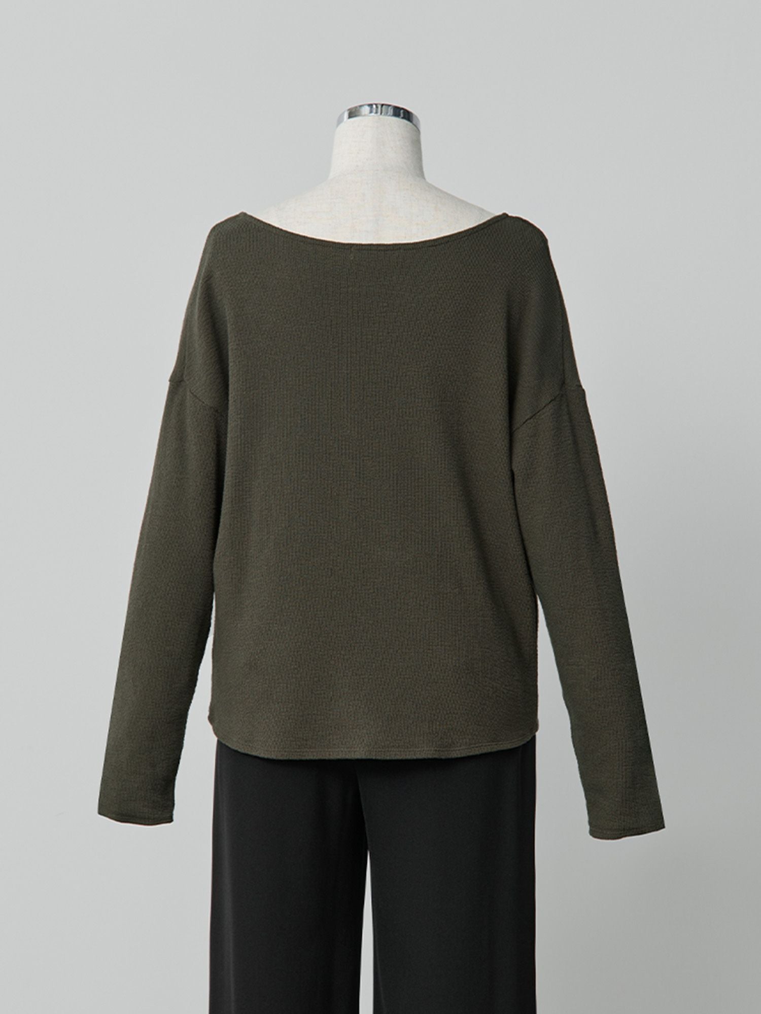 2wayラフインレーボートネックロンT