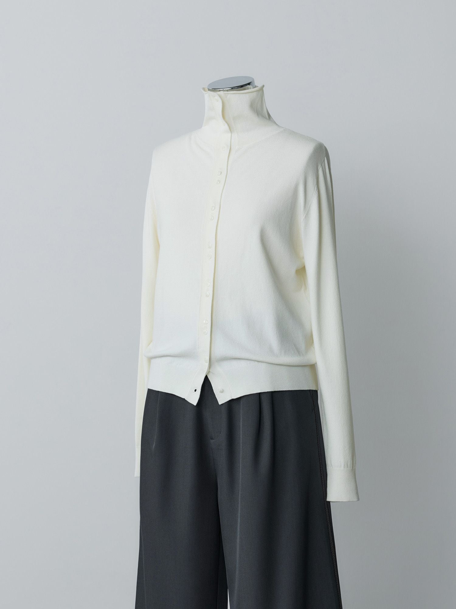 2wayハイネックスリムカーディガン