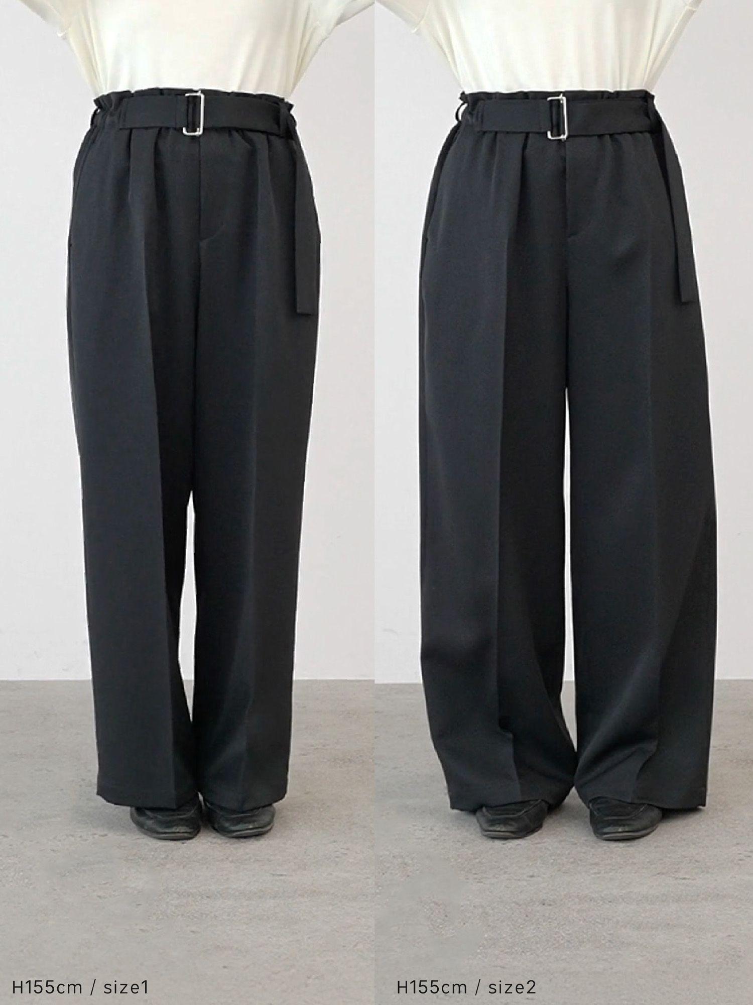 フリーウエストベルテッドパンツ