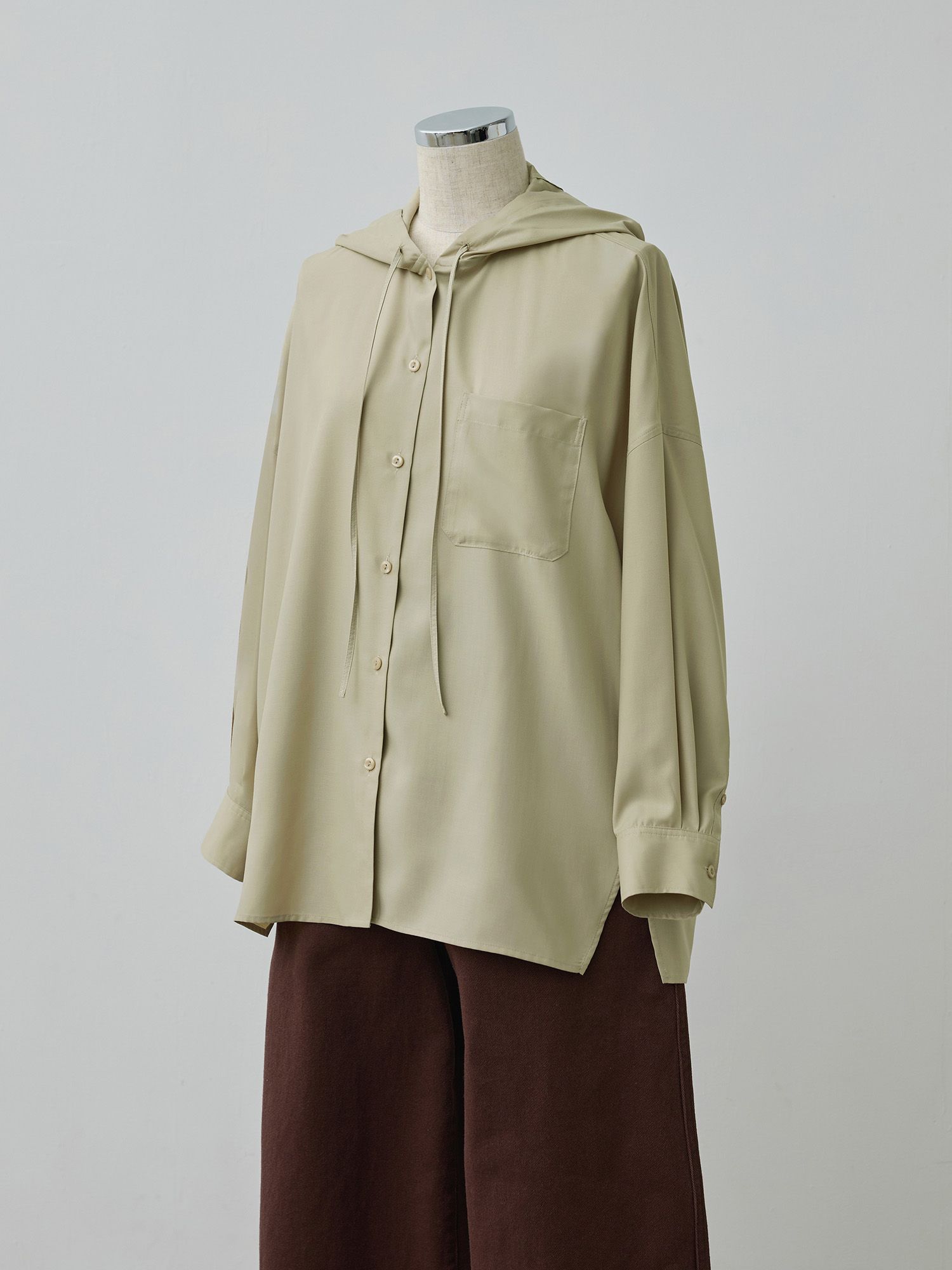 フルダルスパンフードシャツ