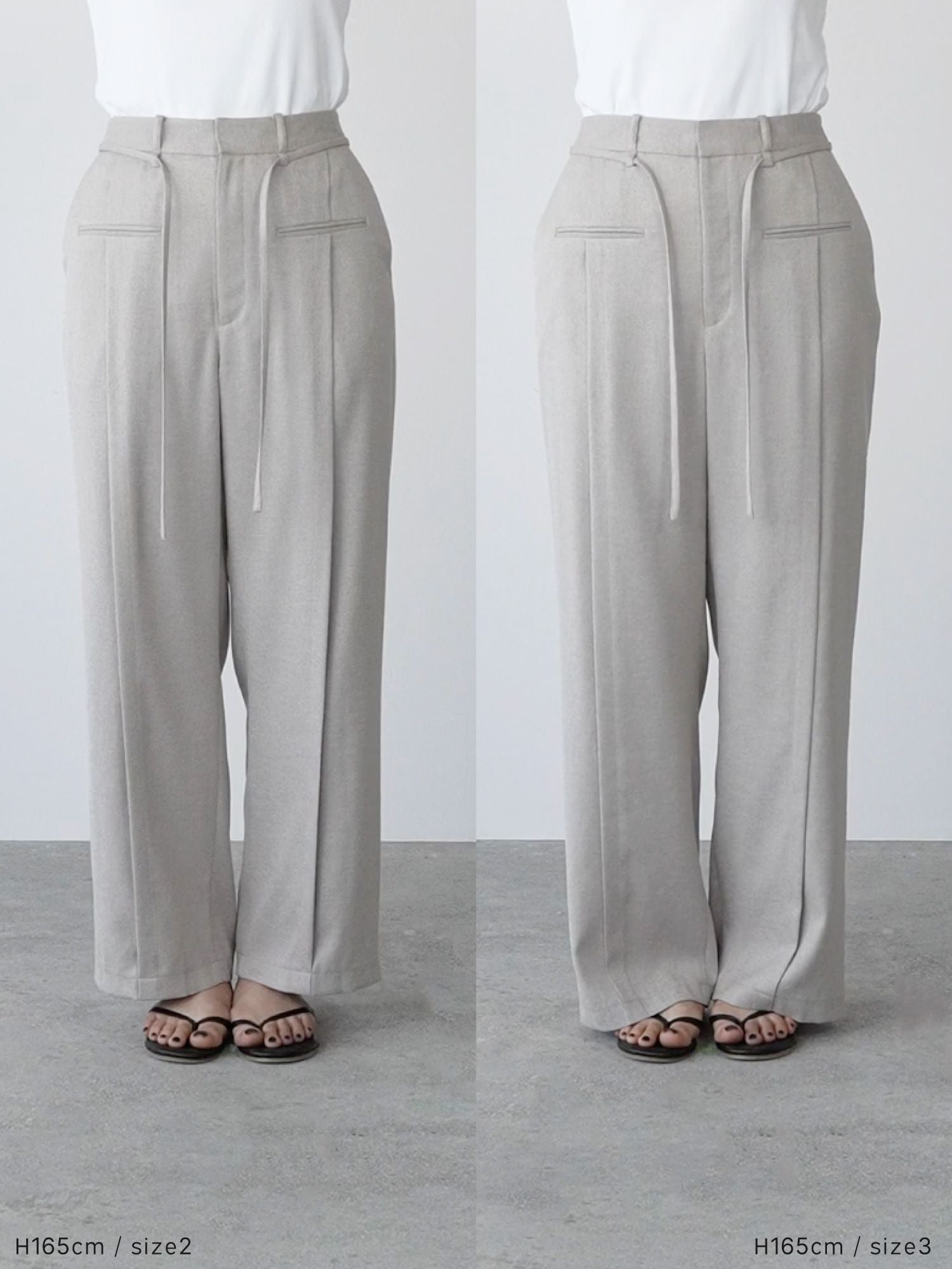 ピンタックスラブストレートパンツ