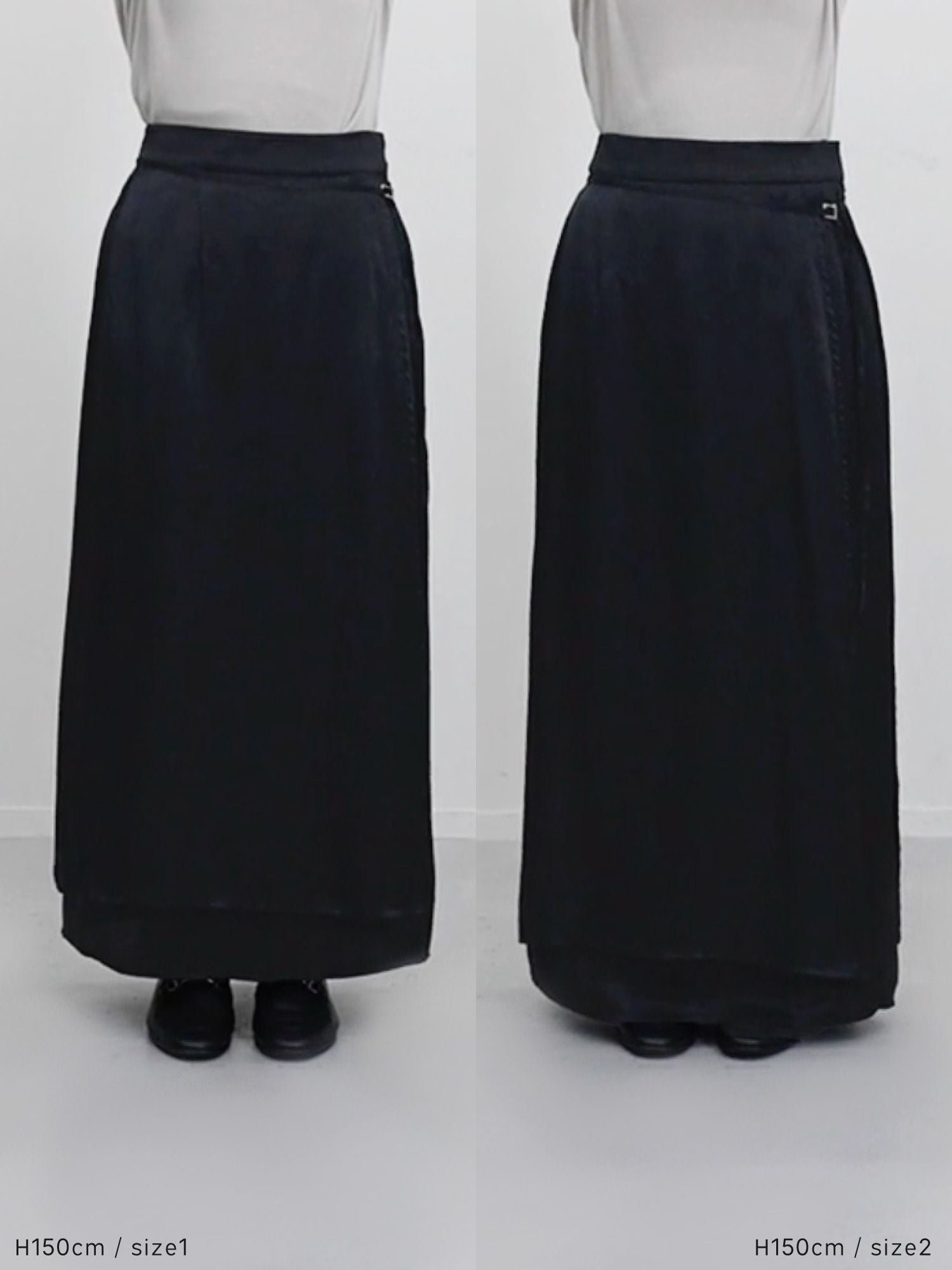 ラップレイヤードIラインスカート