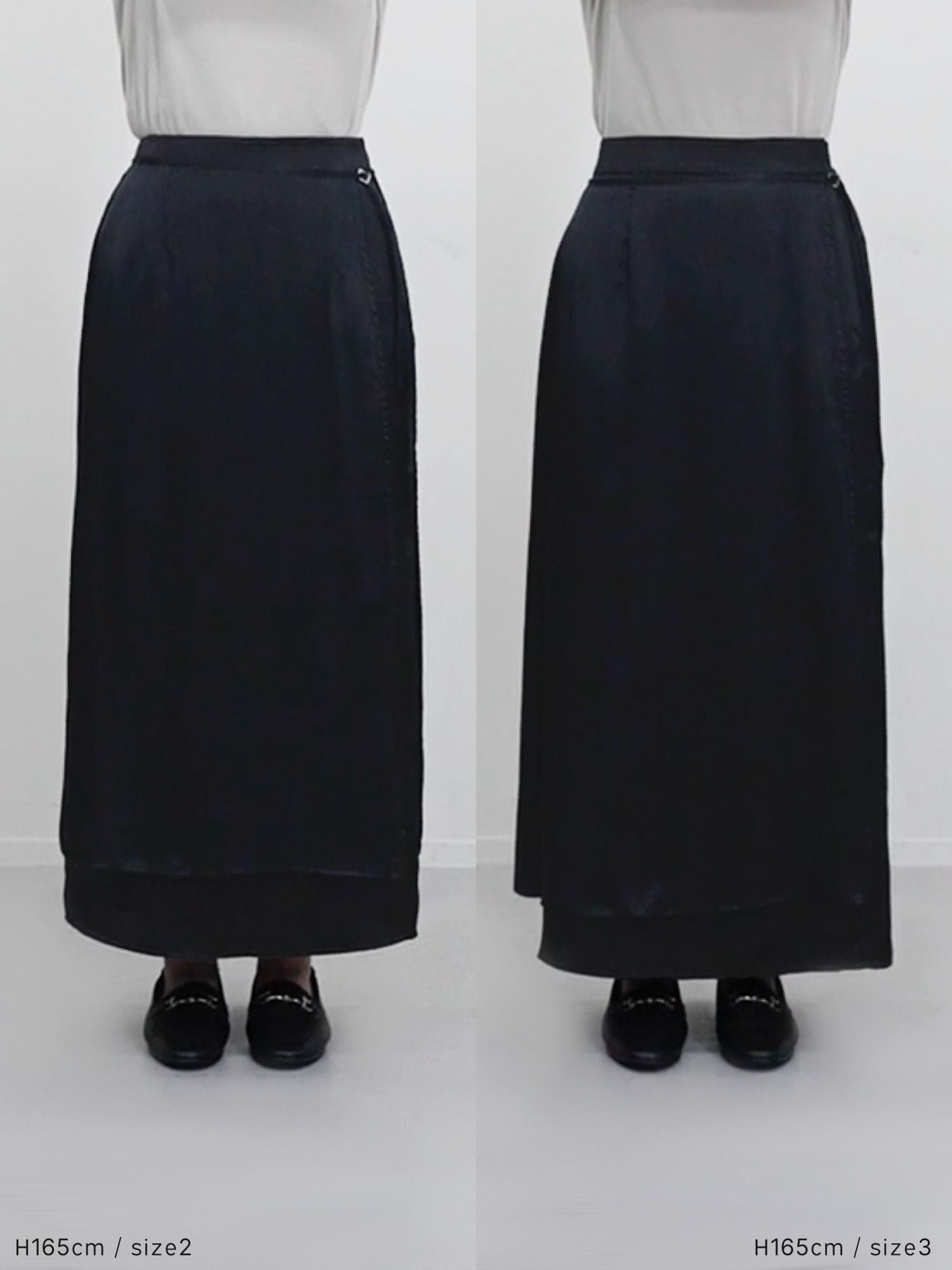 ラップレイヤードIラインスカート