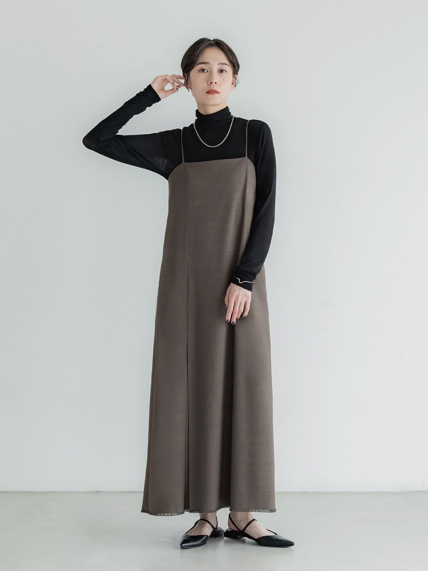 新品crewre ボックスタックキャミワンピース brownブラウン茶