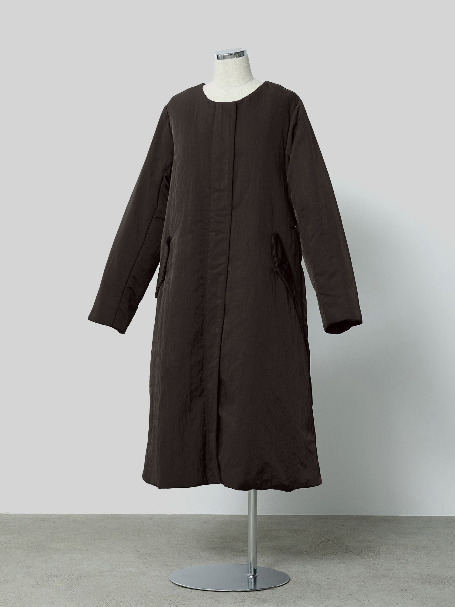 crewre online store / 2wayノーカラーパファーコート