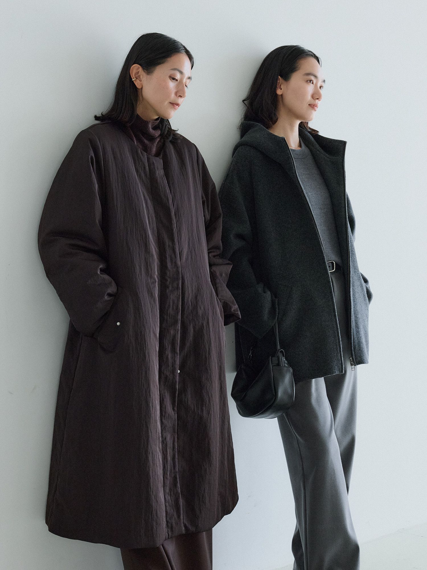 crewre online store / 2wayノーカラーパファーコート