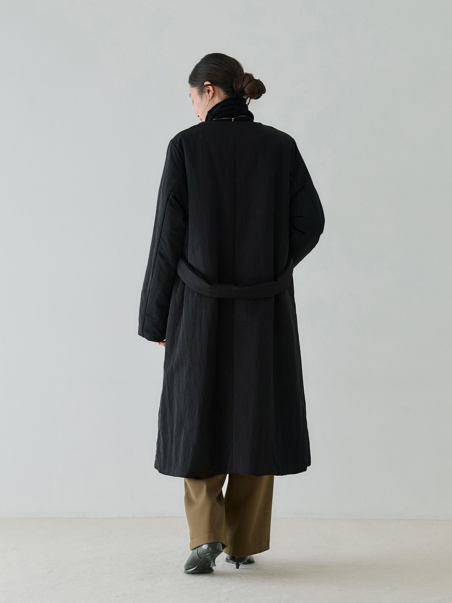 crewre online store / 2wayノーカラーパファーコート