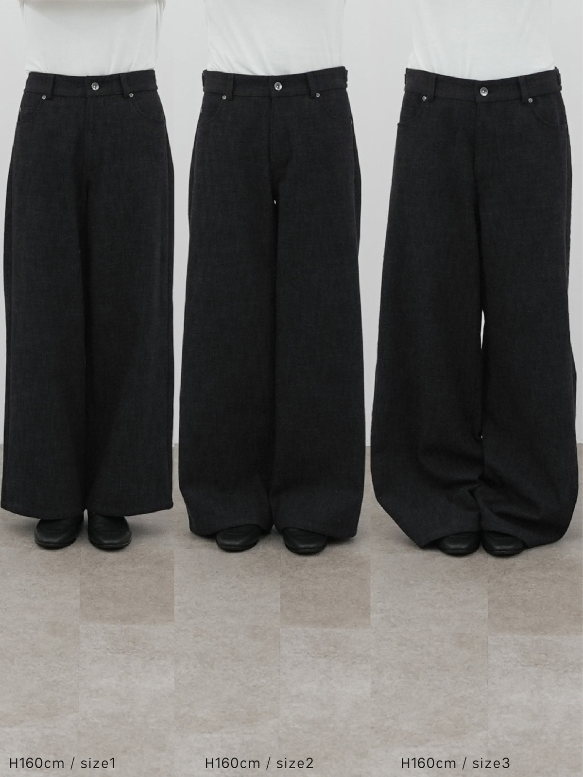 ヘリンボンツイードセミワイドパンツ