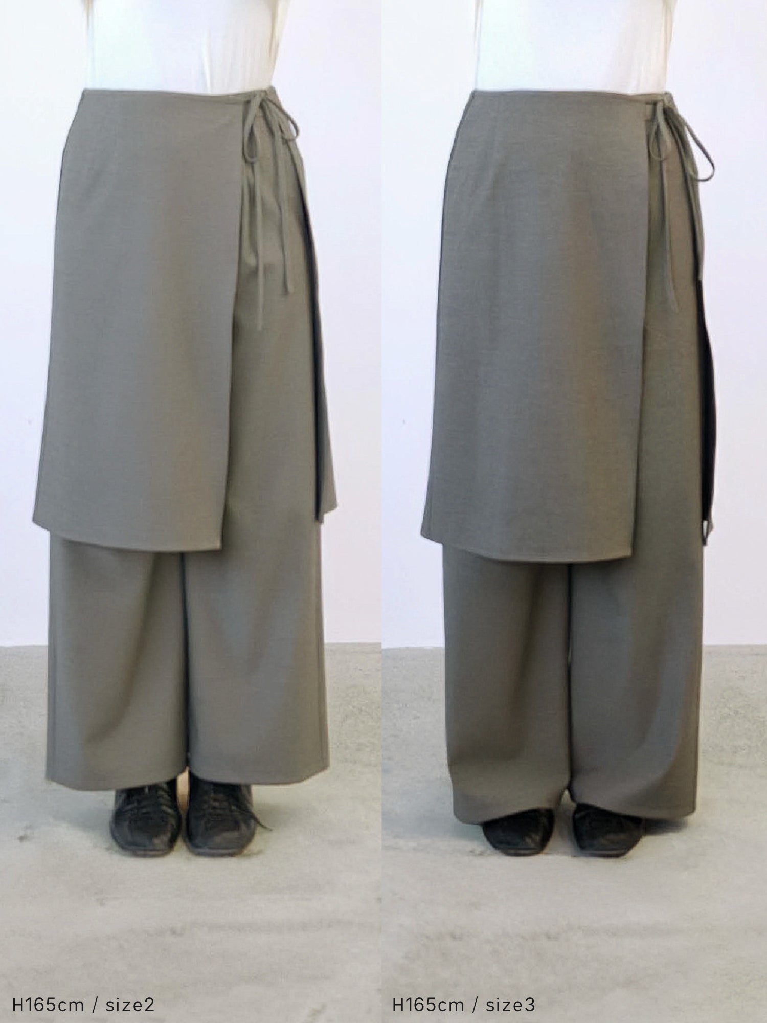 crewre ラップレイヤードIラインスカート ivory 1 クルーレ crewre online store / ラップレイヤードストレートパンツ