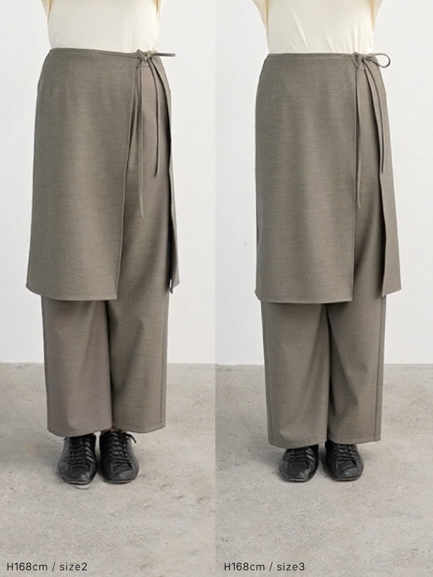 crewre クルーレ　ラップレイヤードIラインスカート　サイズ2 crewre online store / ラップレイヤードストレートパンツ