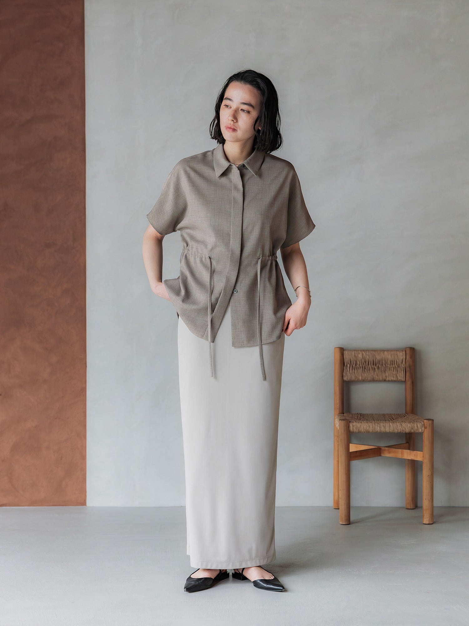 crewre online store / ストレッチベロアストレートスカート