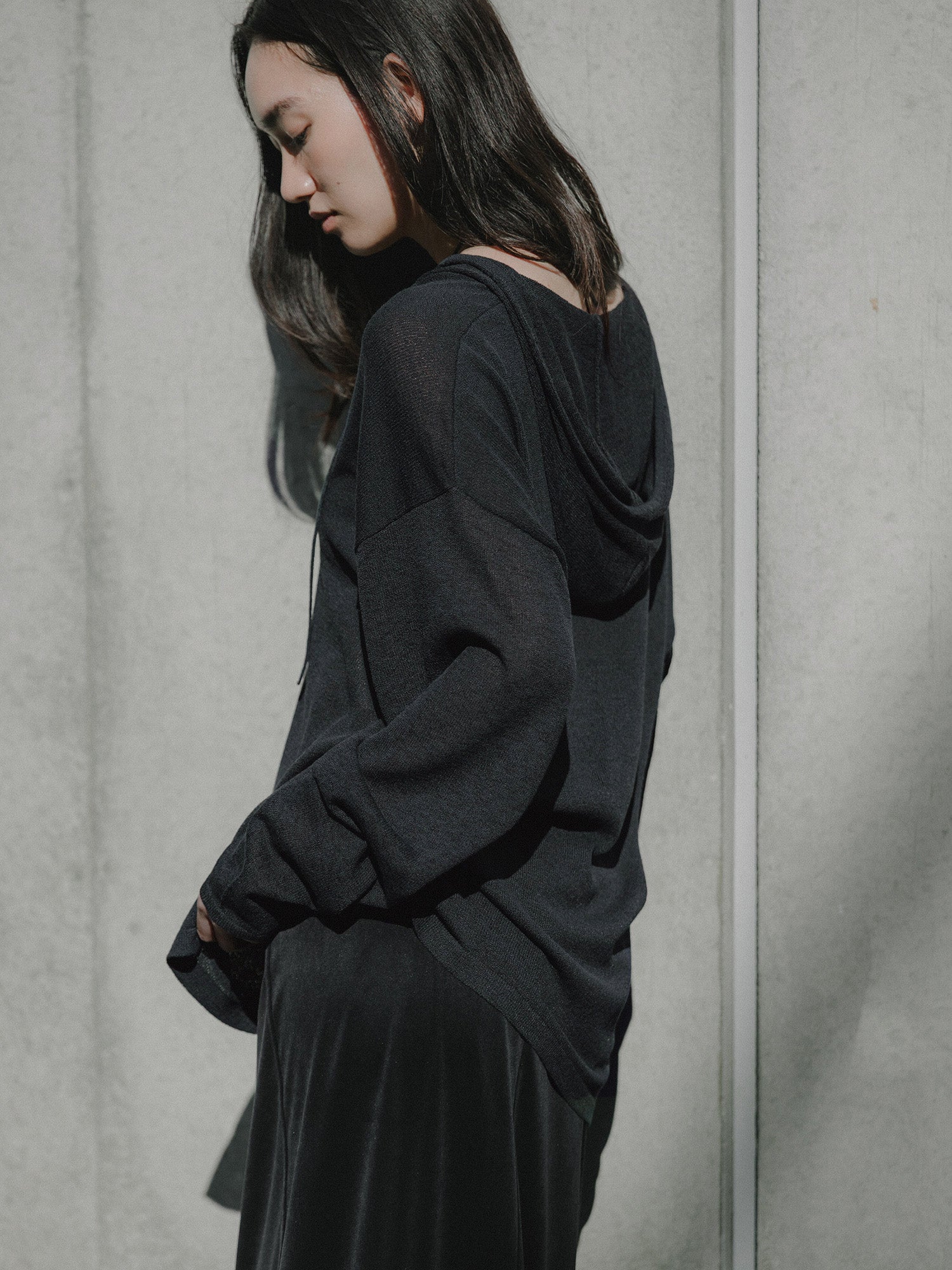 crewre キーネックシアーニットフーディ iron gray サイズ3 crewre online store / キーネックシアーニットフーディ