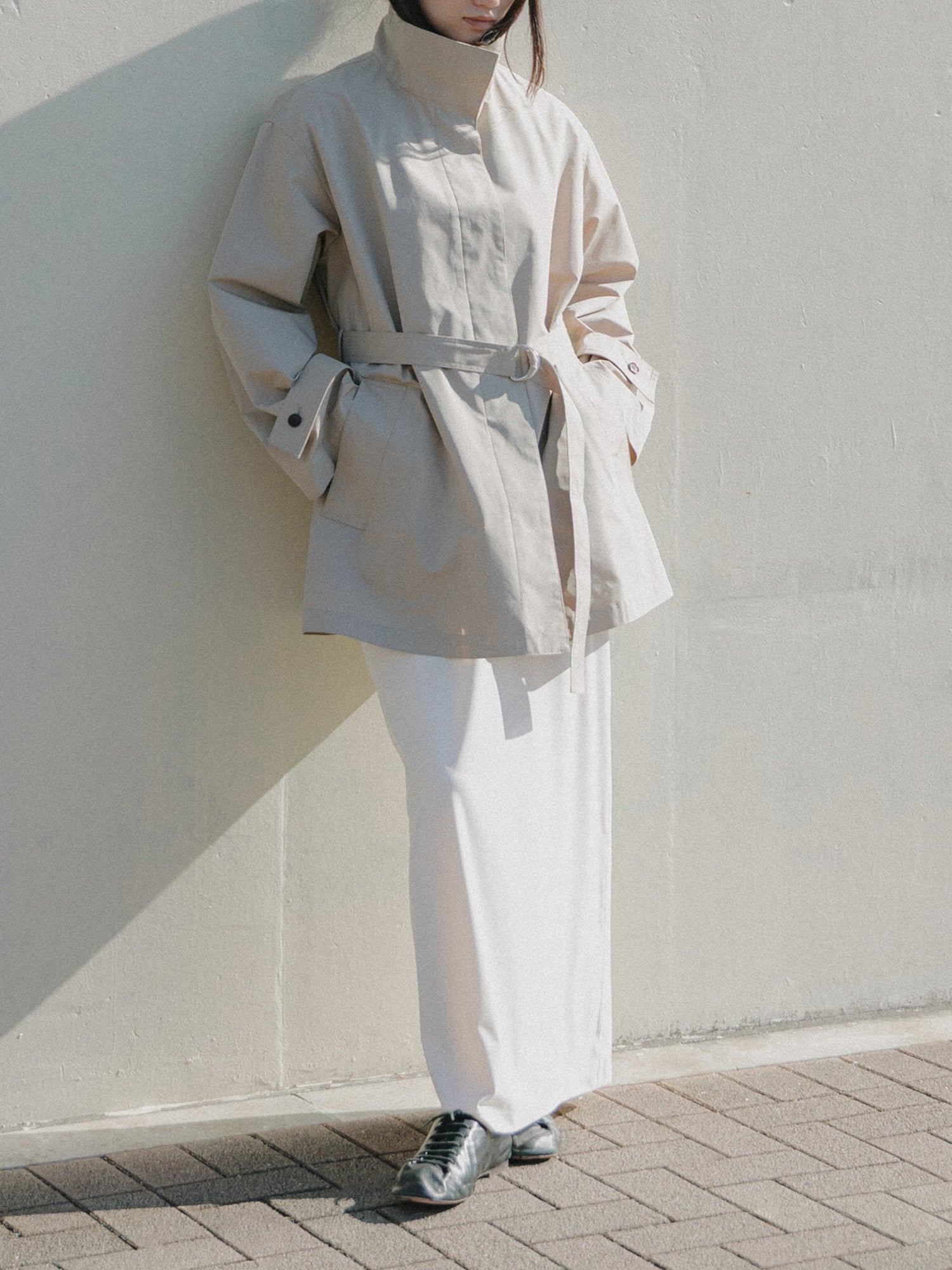 crewre ストレッチベロアストレートスカート サイズ1 アイボリー crewre online store / ストレッチベロアストレートスカート