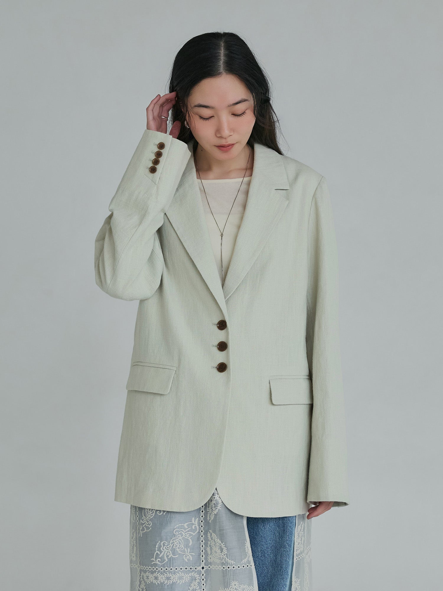 crewre online store / コットンリネンシングルジャケット