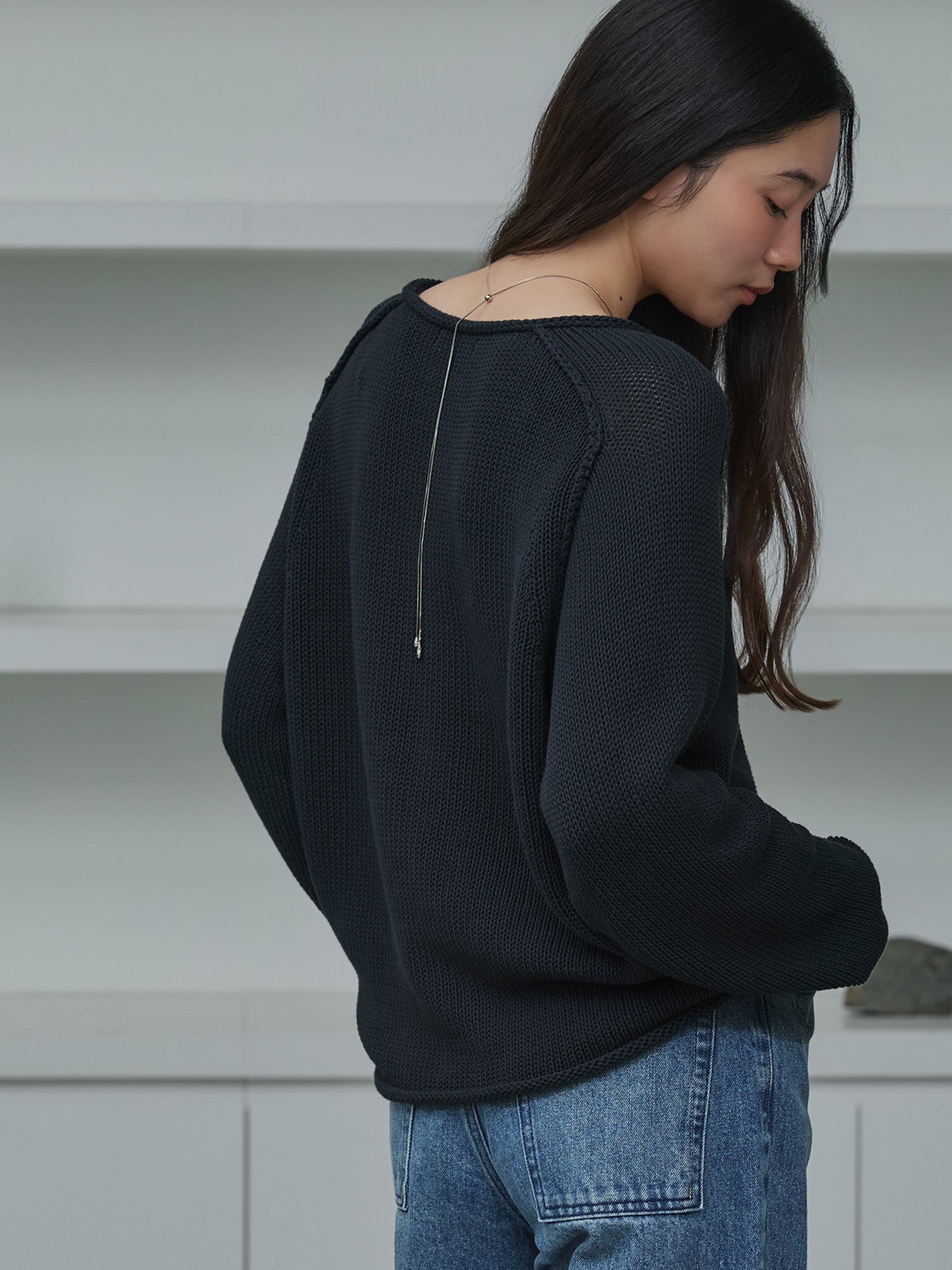 crewre クルーレ エポーレットラグランコットンニット ivory サイズ2 crewre online store / エポーレットラグランコットンニット